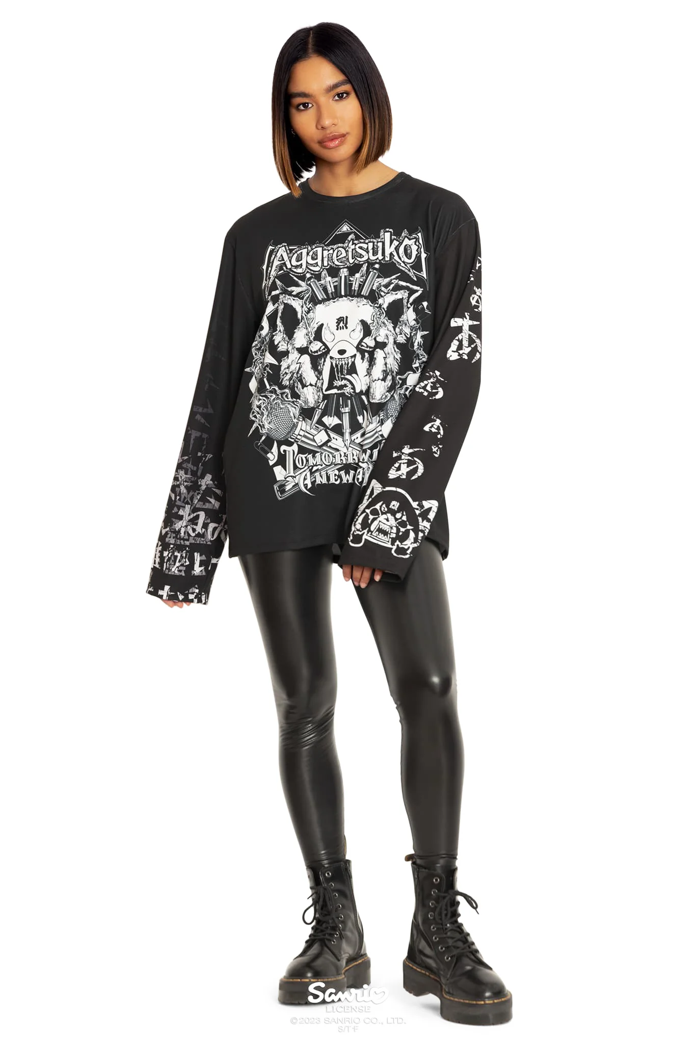 Aggretsuko Long Sleeve Oversized Boyfriend Tee - Image 7