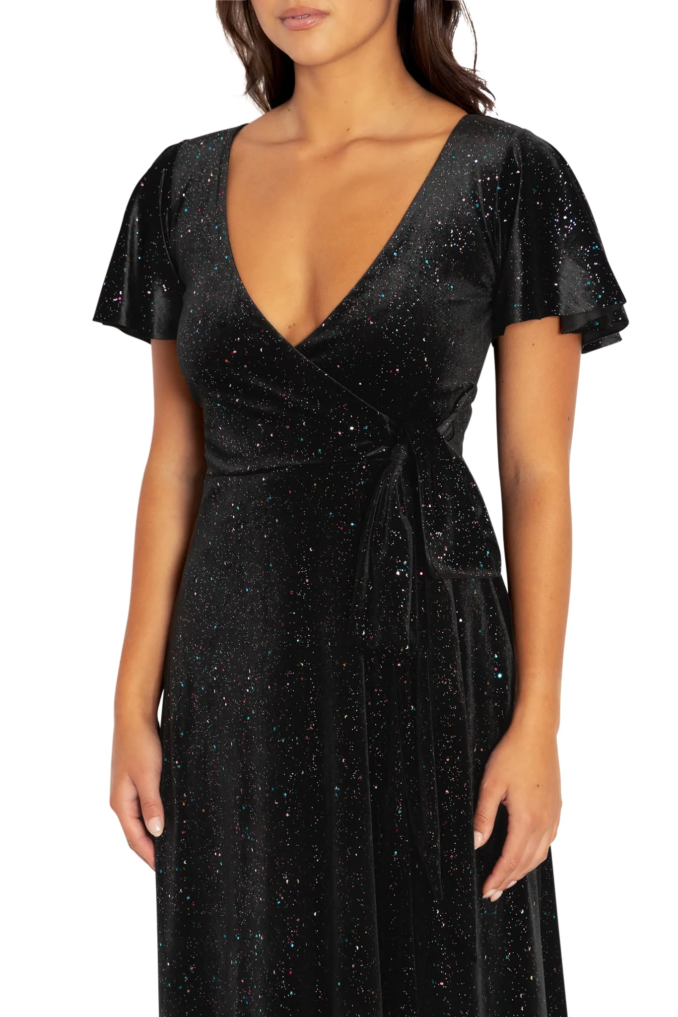 All That Glitters Velvet Wrap Midaxi Dress - Image 3