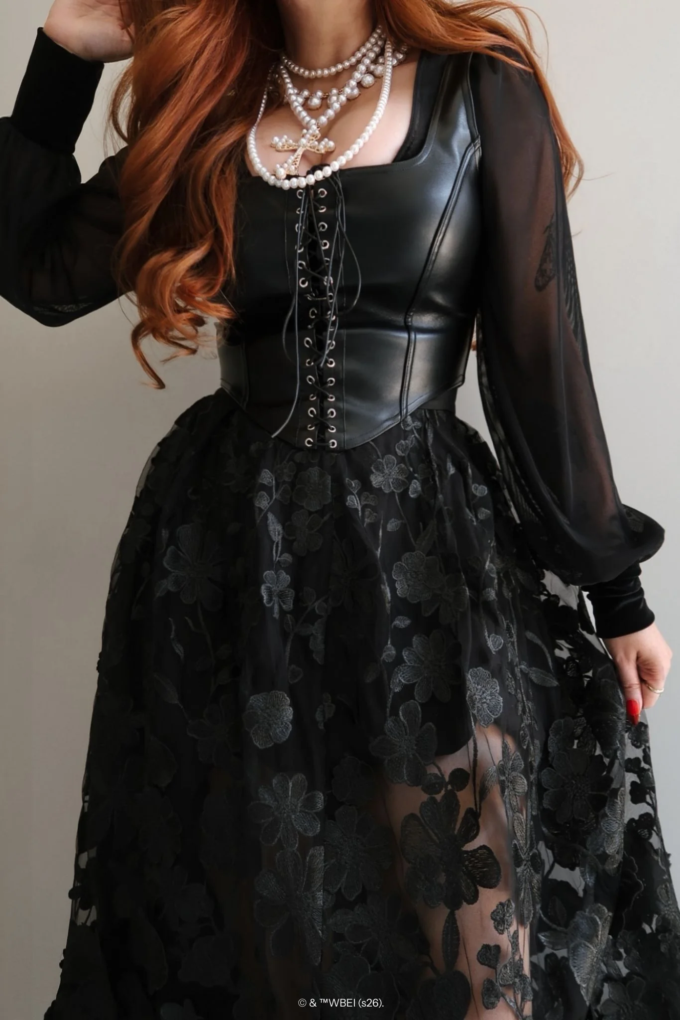 Altered Colour Lace Maxi Skirt
