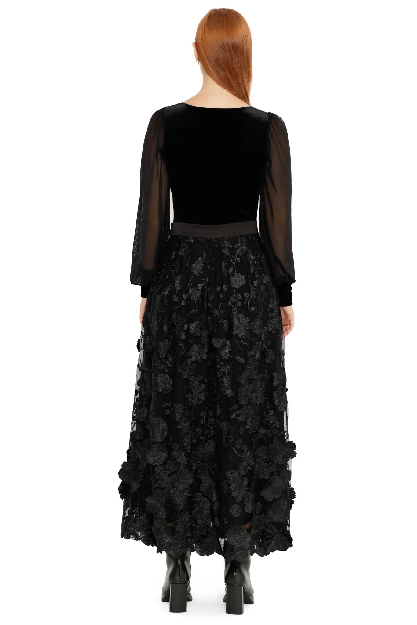 Altered Colour Lace Maxi Skirt - Image 4