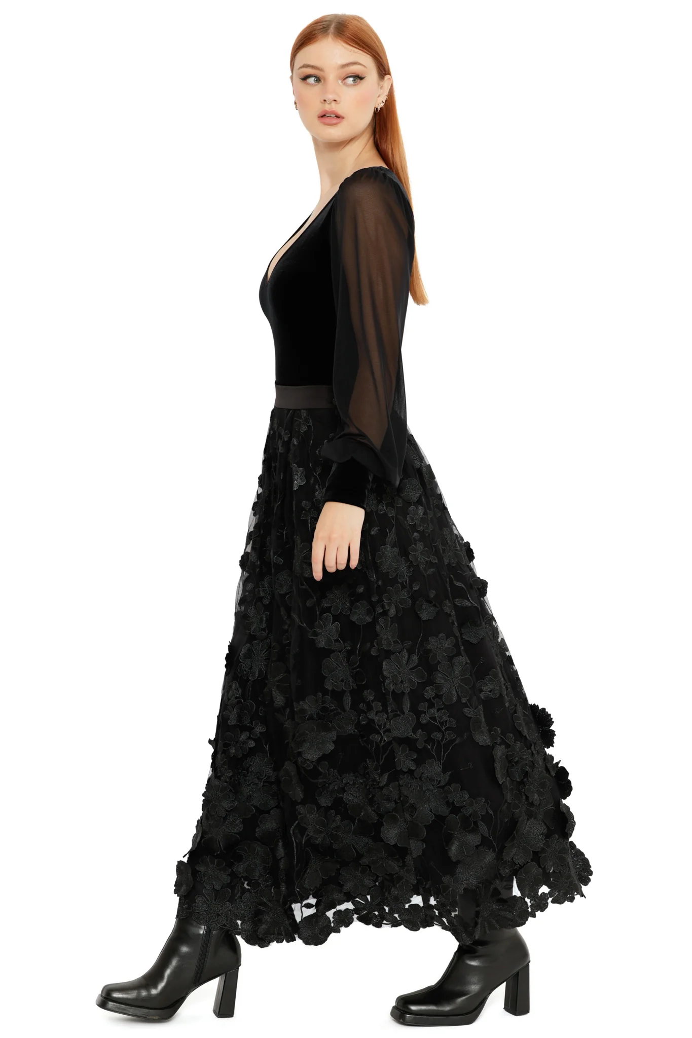 Altered Colour Lace Maxi Skirt - Image 6