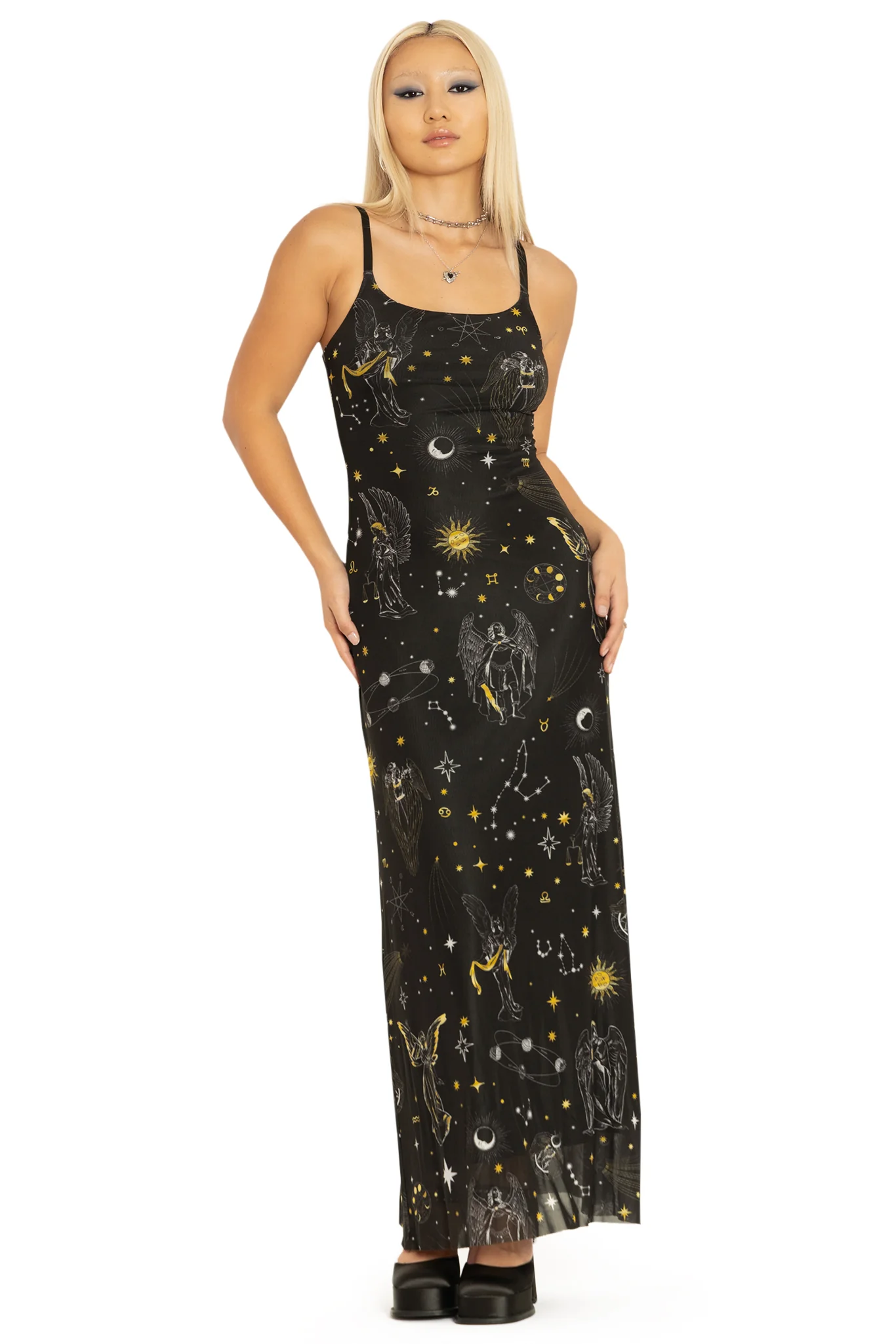 Archangels Sheer A-Line Maxi Dress