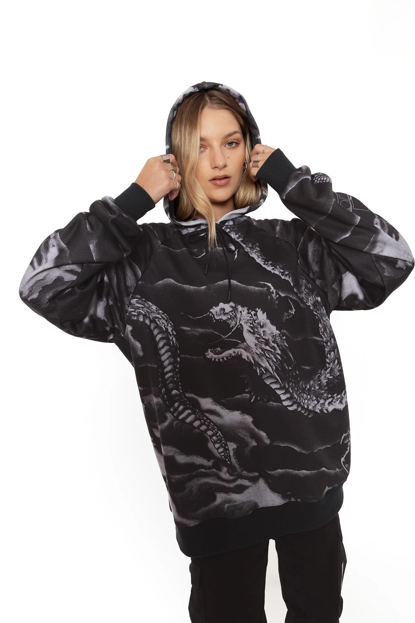 Ascending Dragon Descending Dragon Oversized Hoodie - Image 8