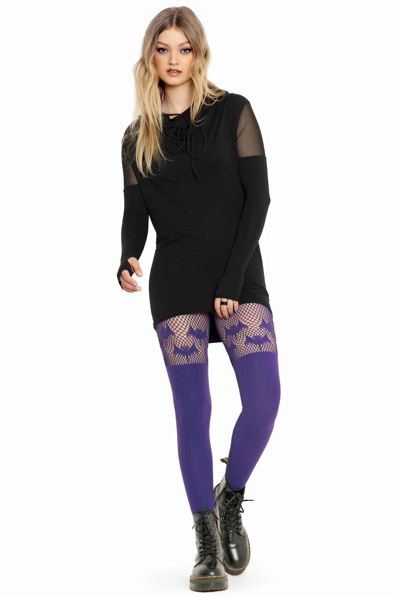 Bats Purple Suspender Hosiery - Image 5