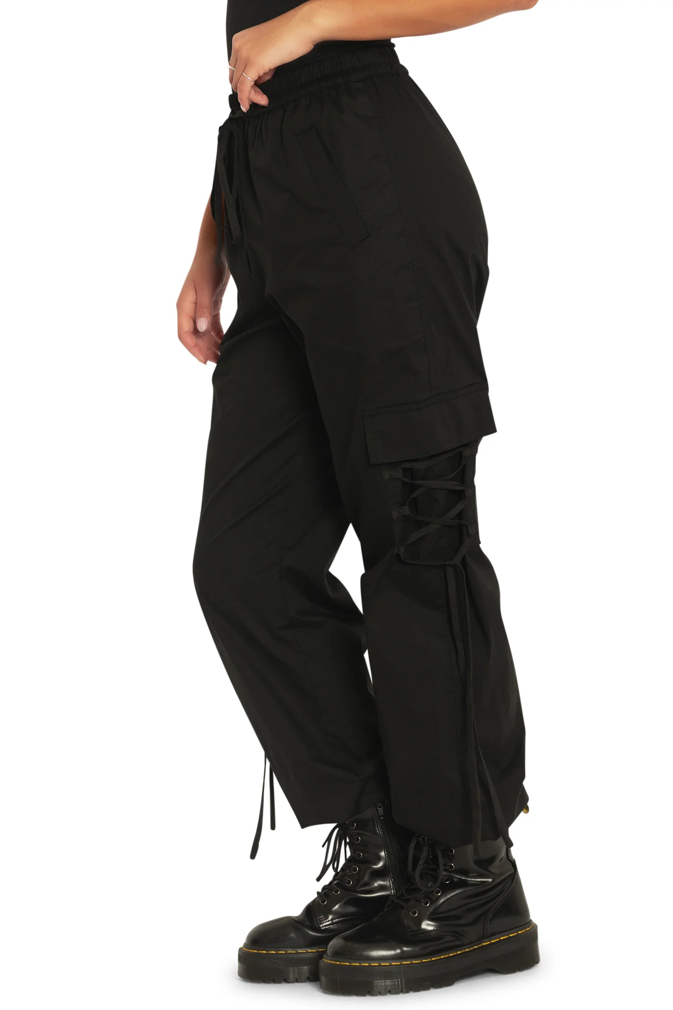 Black Comfy Cargo Pants - Image 4