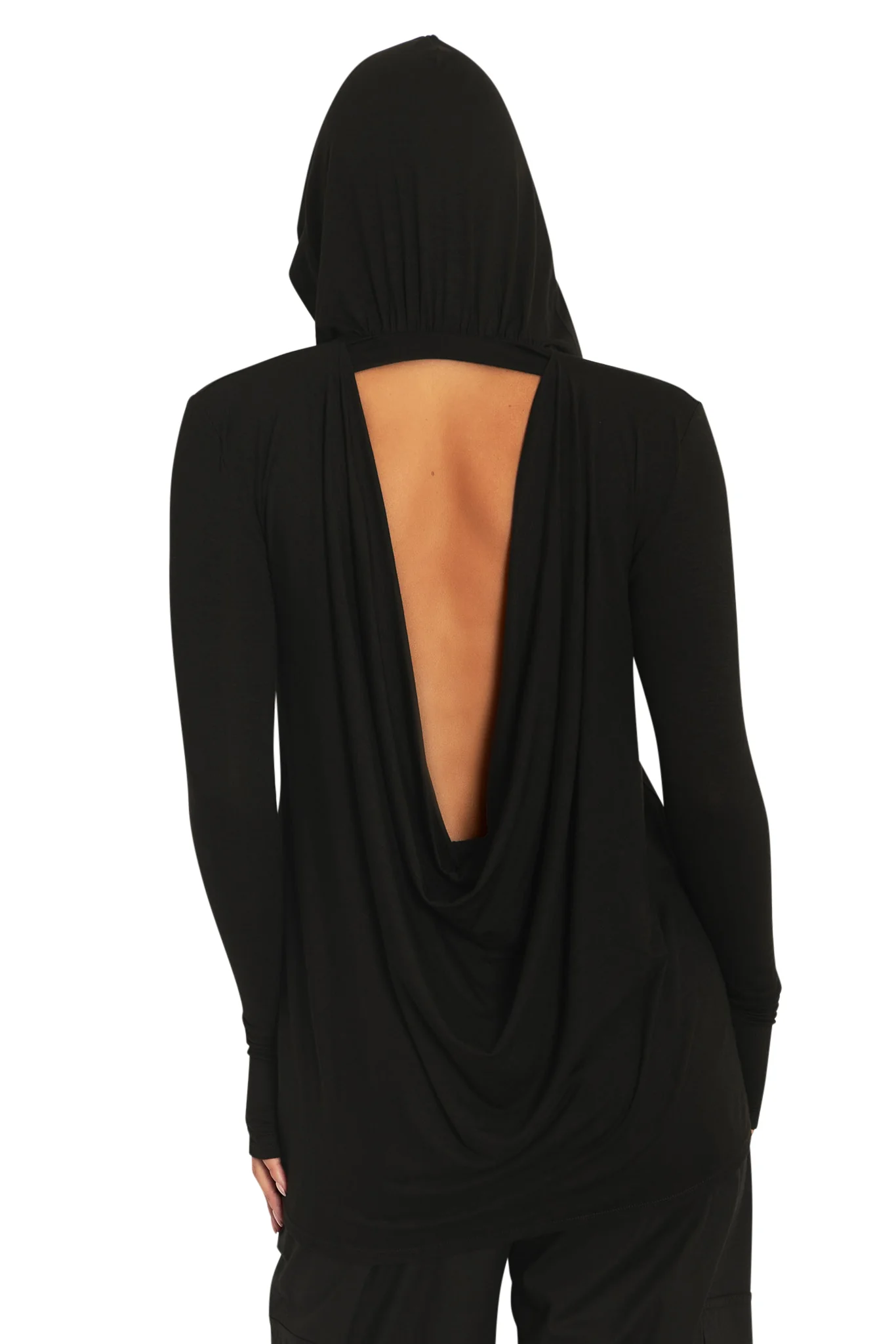Black Cowl Back Top - Image 2