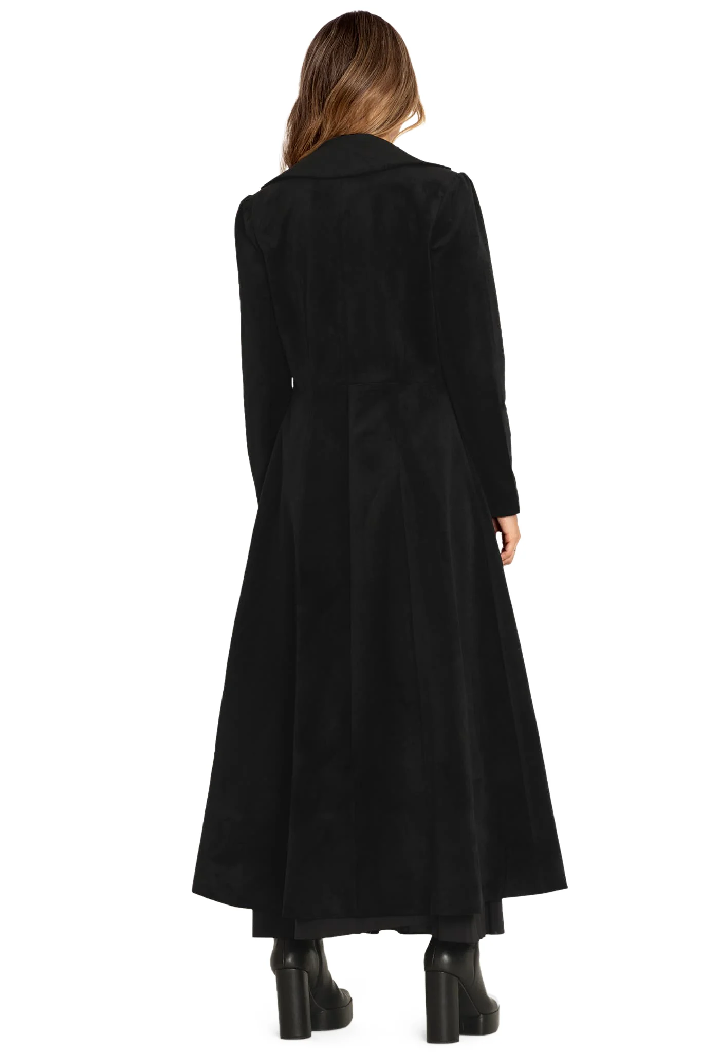 Black Cursed Bats Velvet Trench Coat - Image 9