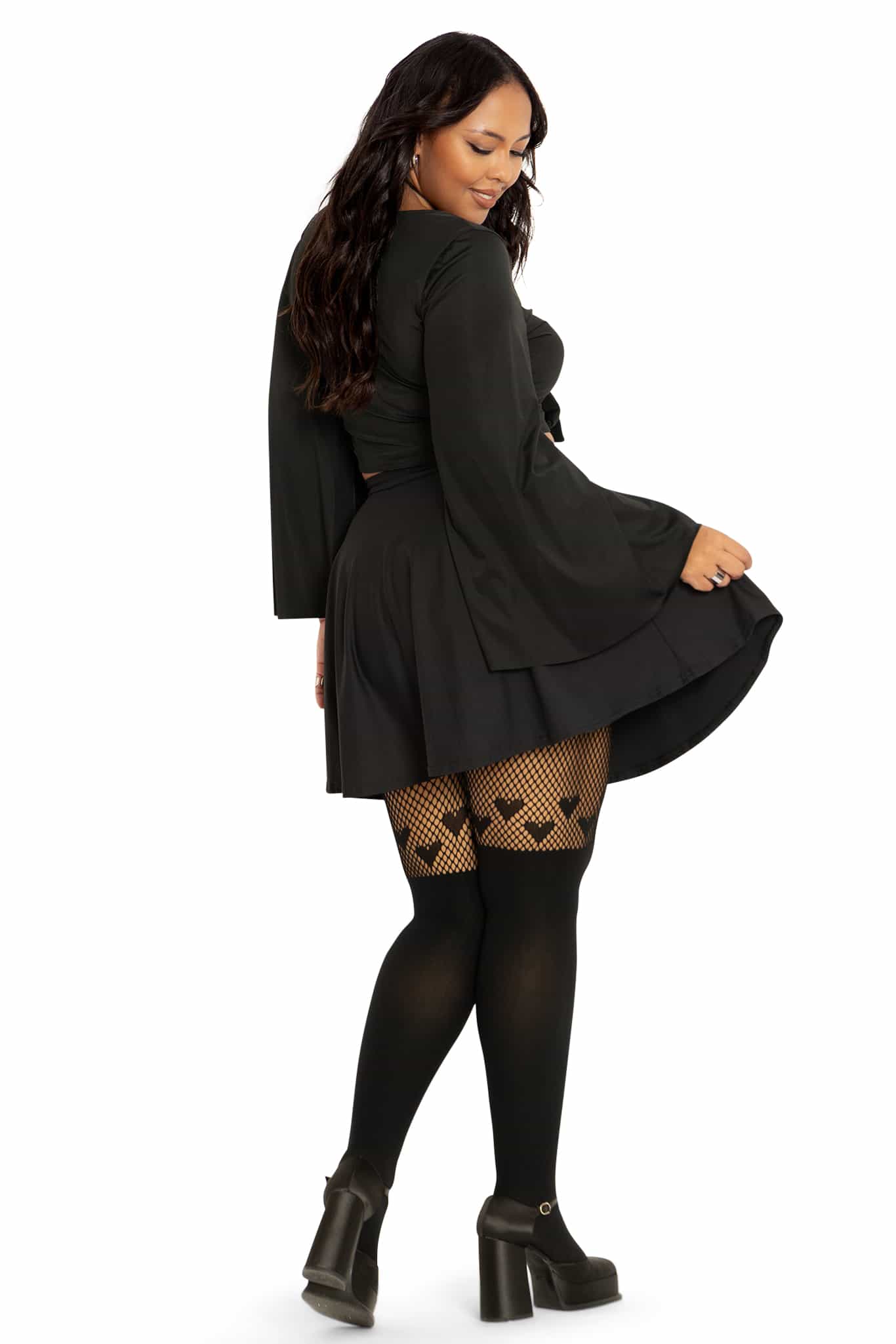 Black Hearts Suspender Hosiery - Image 4