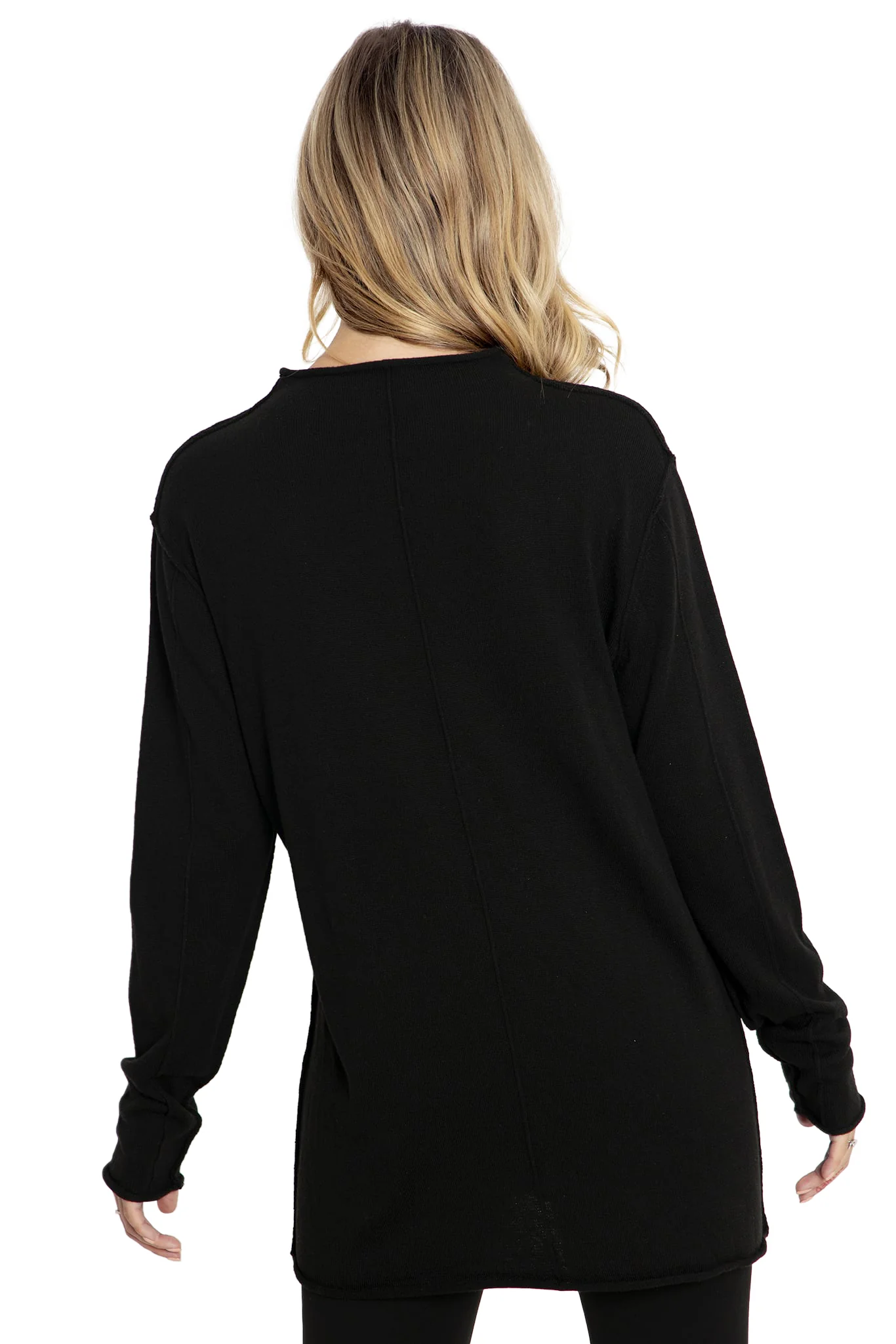 Black Knit Oversized Grunge Sweater - Image 2