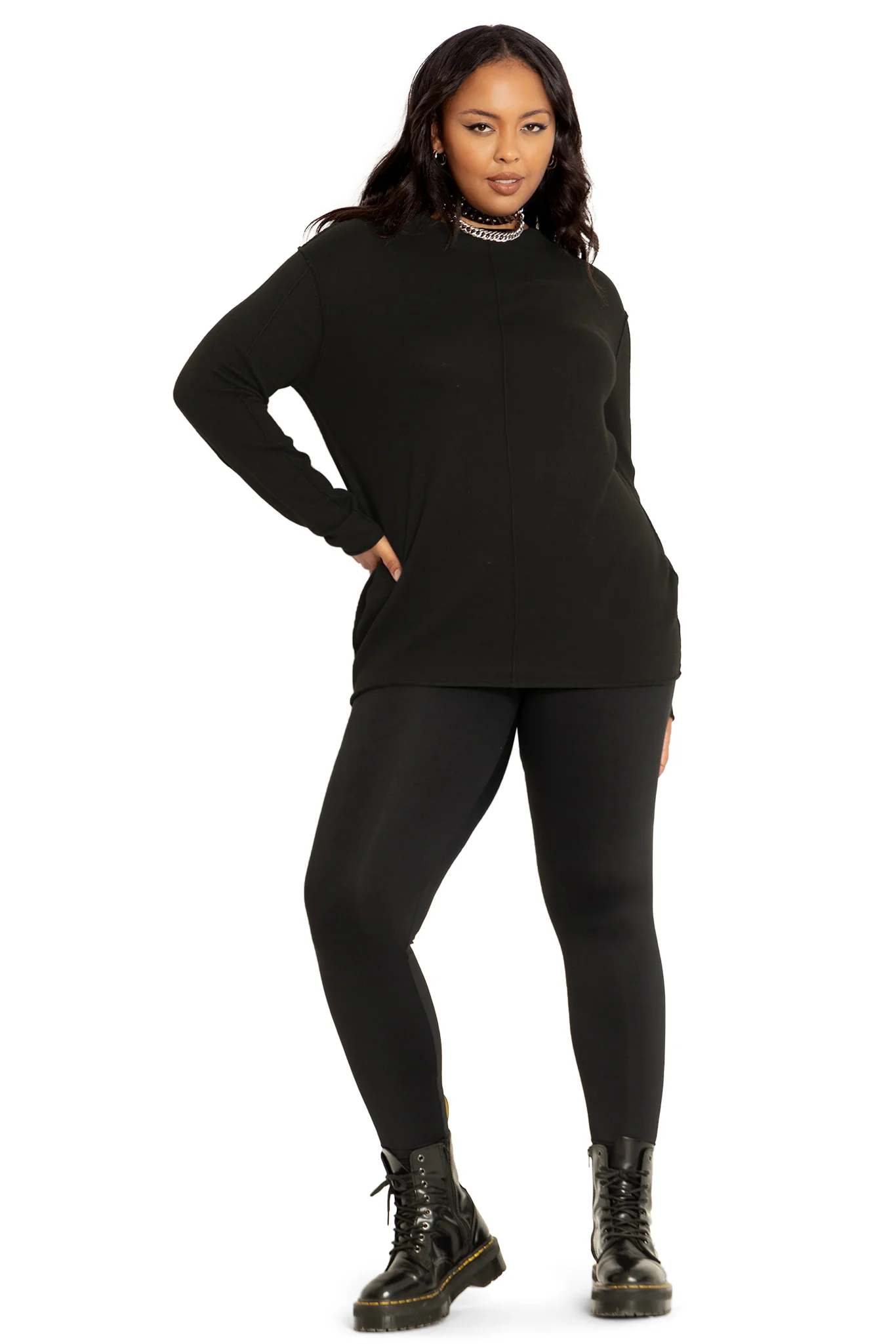 Black Knit Oversized Grunge Sweater - Image 4