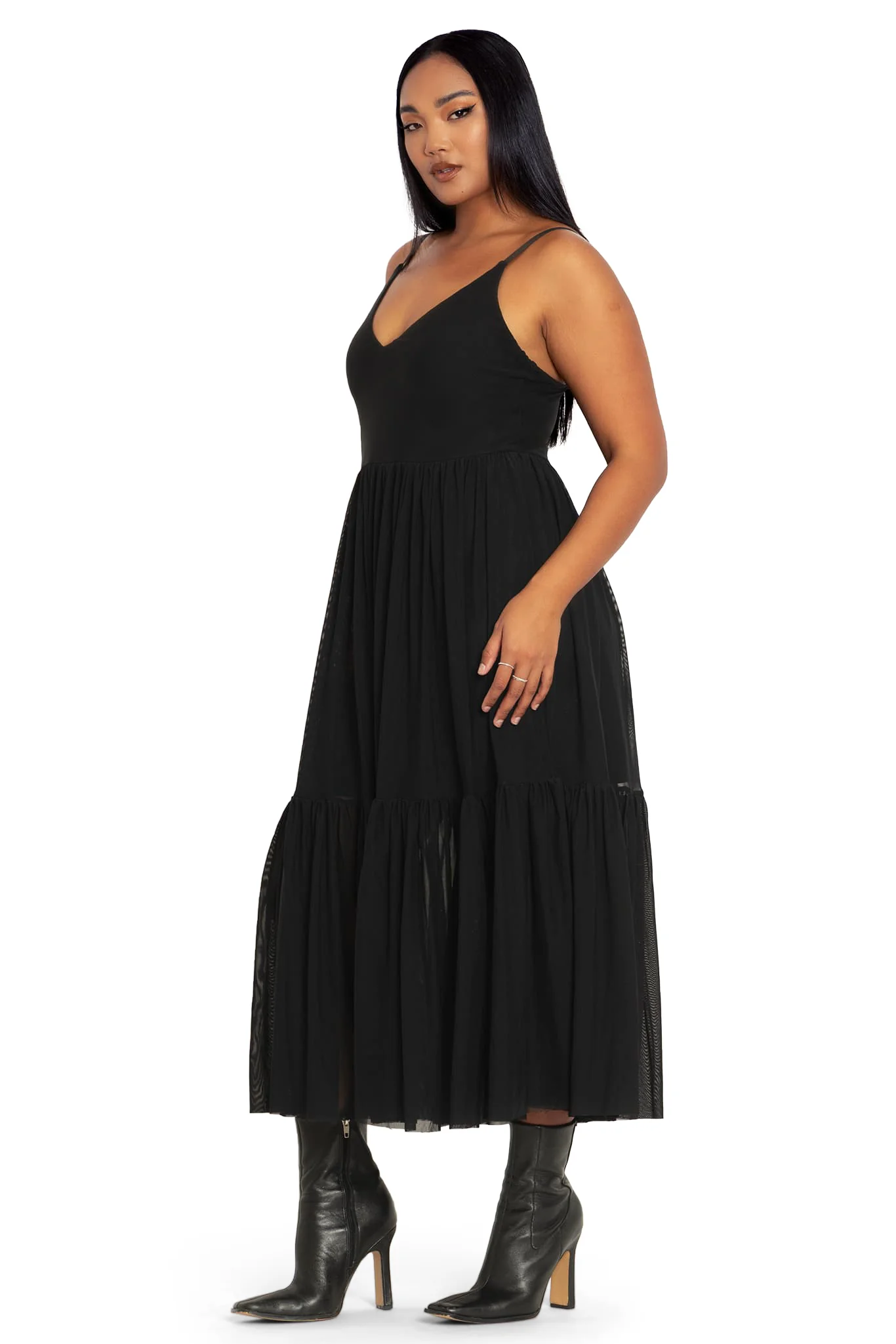 Black Sheer Midaxi Dress - Image 4