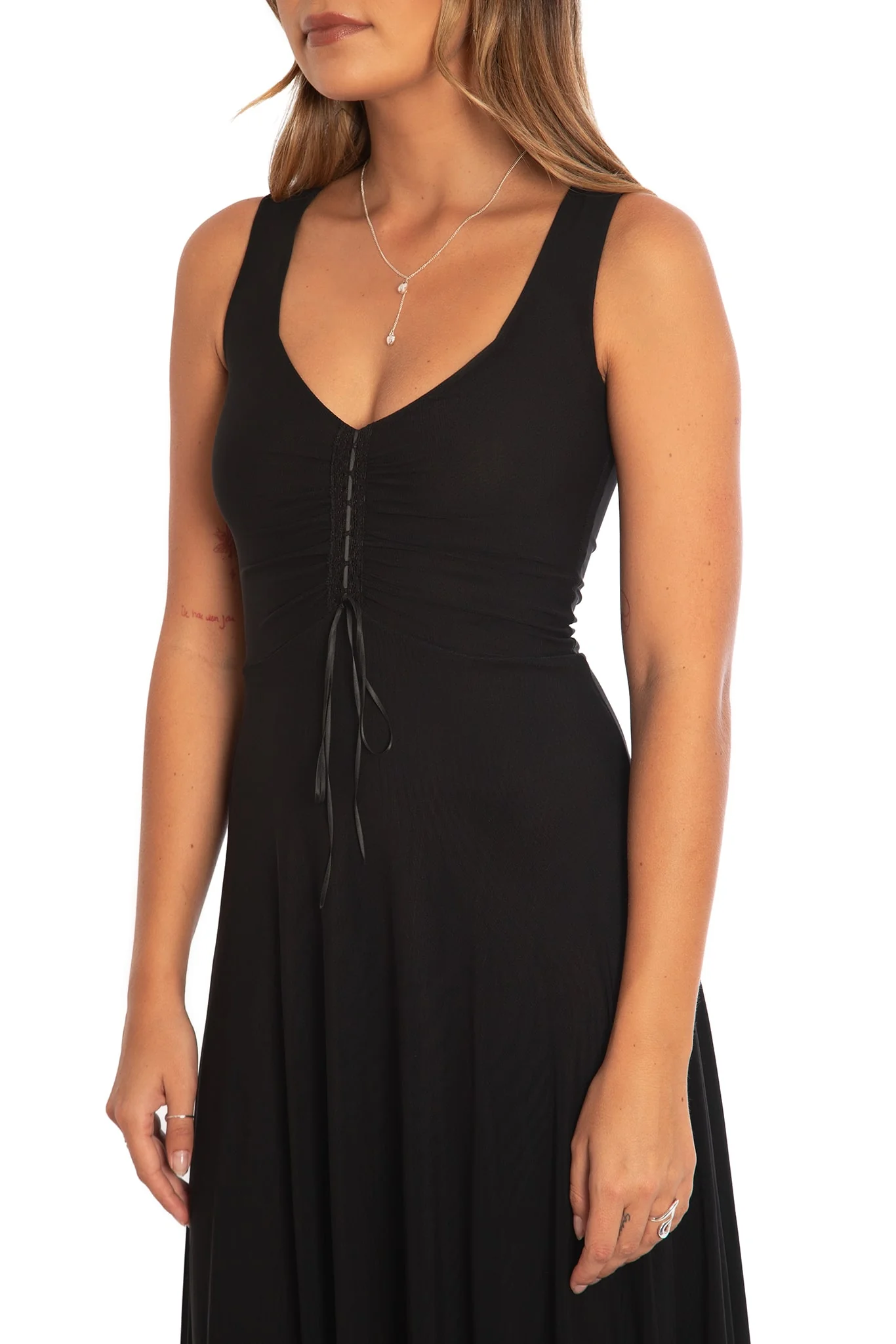 Black Sheer Sweetheart Empire Midaxi Dress - Image 3