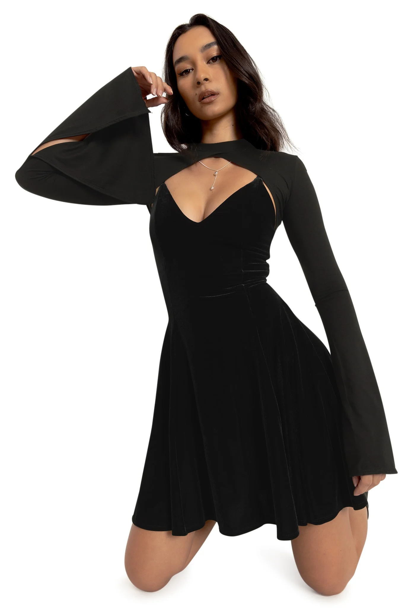 Black Split Sleeve Shrug - Image 7