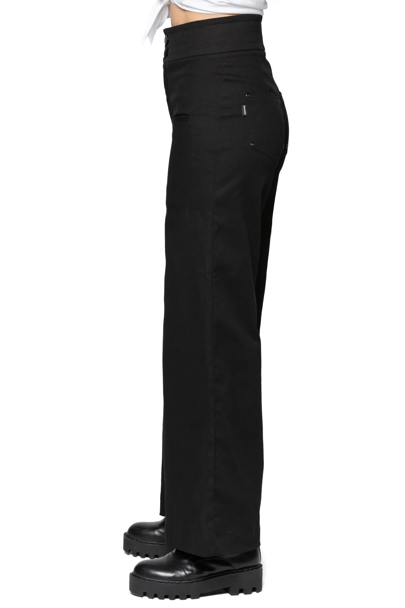 Black Sweeper Wide Leg Pants - Image 3