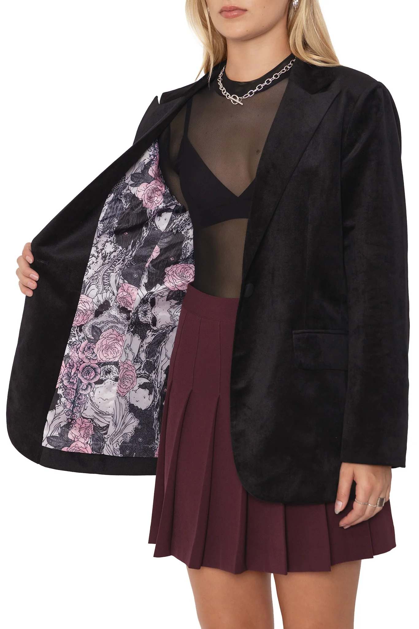 Black Velvet Burial Games Blazer - Image 3