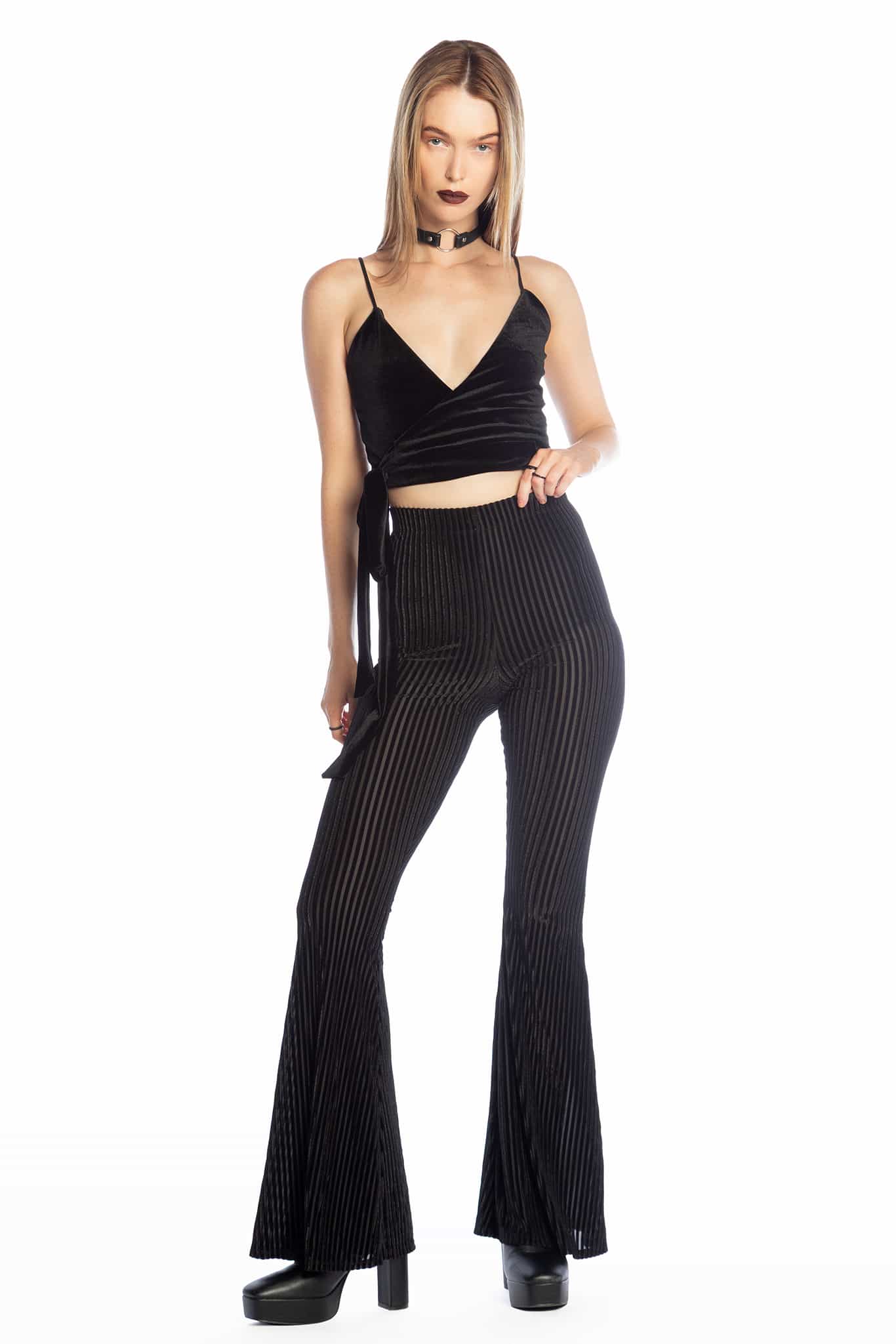 Black Velvet Wrap Top - Image 6