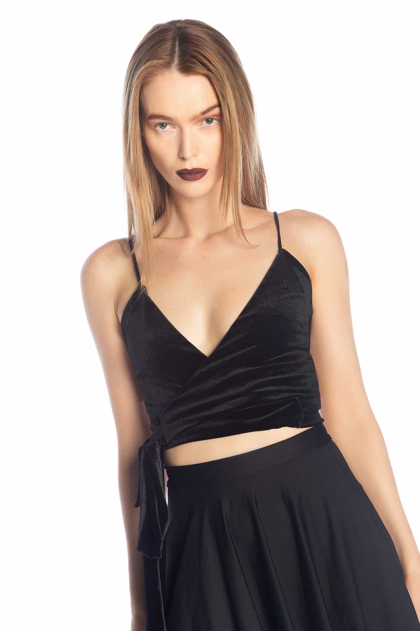 Black Velvet Wrap Top - Image 8