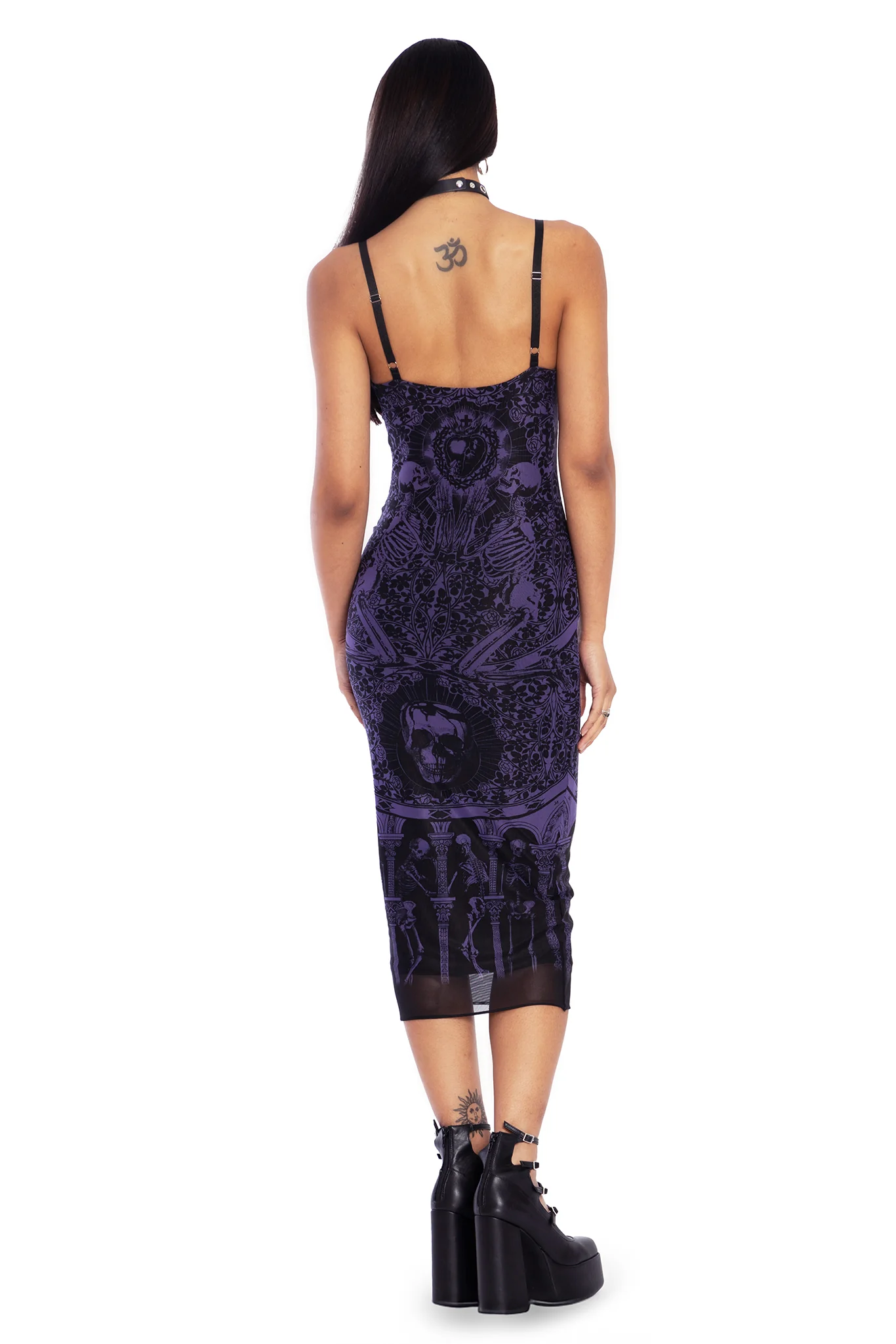 Blood Sacrifice Purple Sheer Bodycon Slip Dress - Image 2