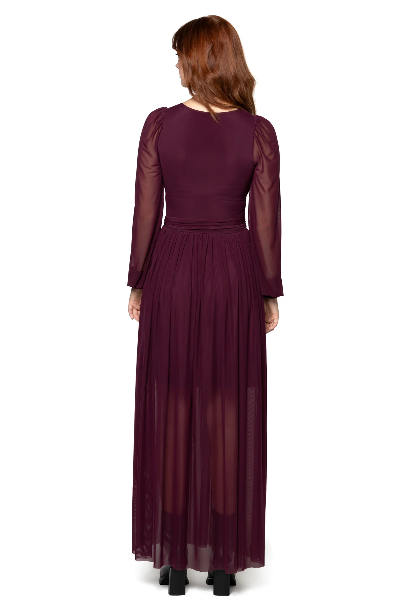 Bloodwine Sheer Romance Maxi Dress - Image 3