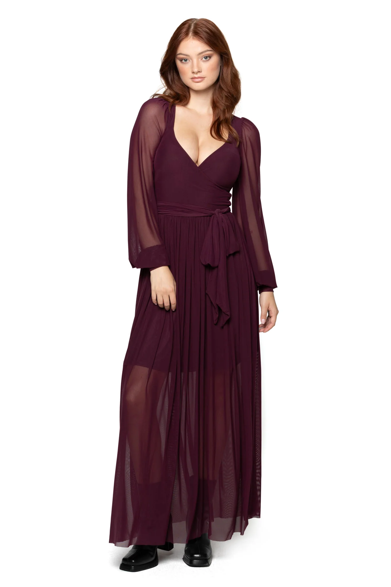 Bloodwine Sheer Romance Maxi Dress - Image 6