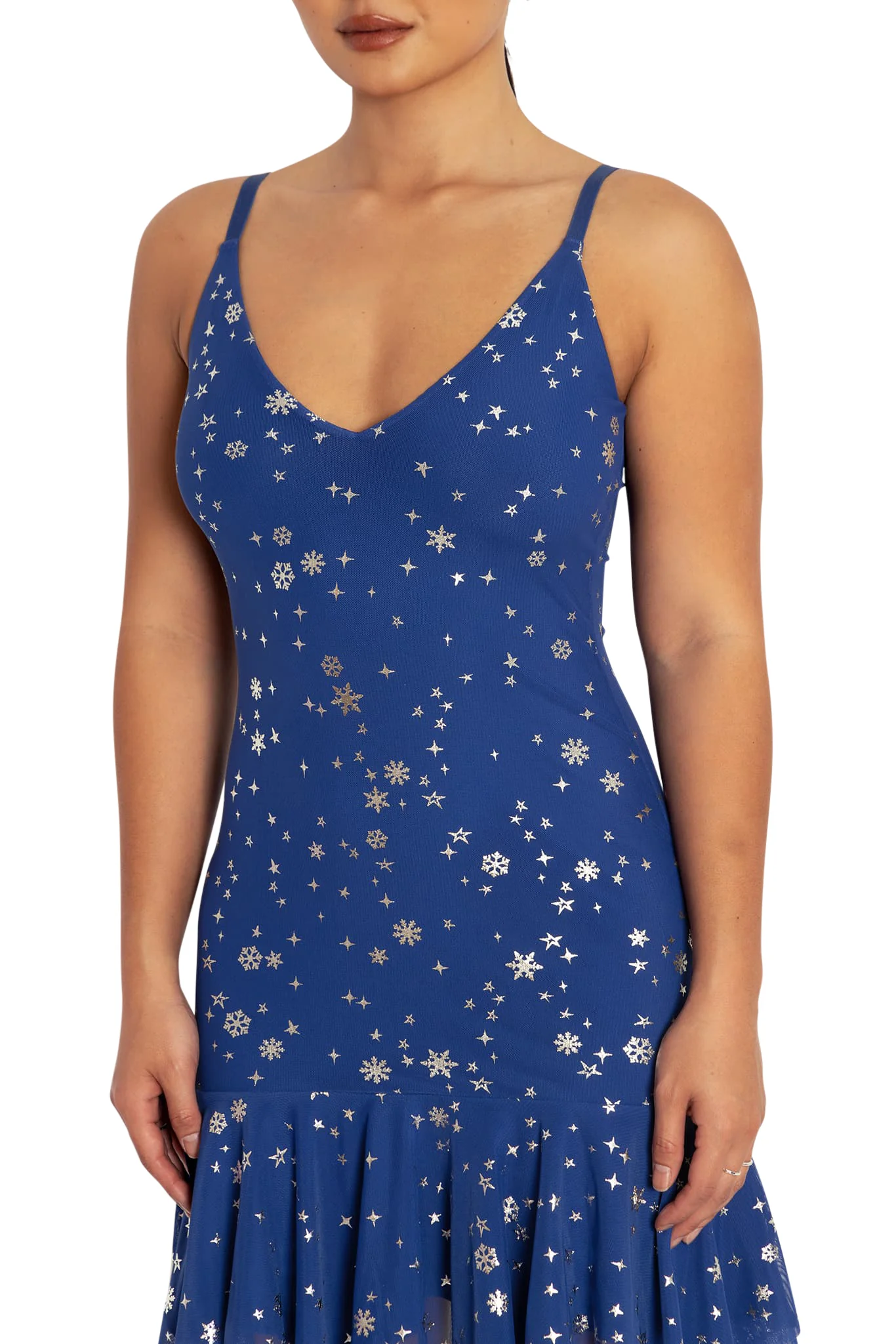 Christmas Star Blue Mini Handkerchief Dress - Image 3