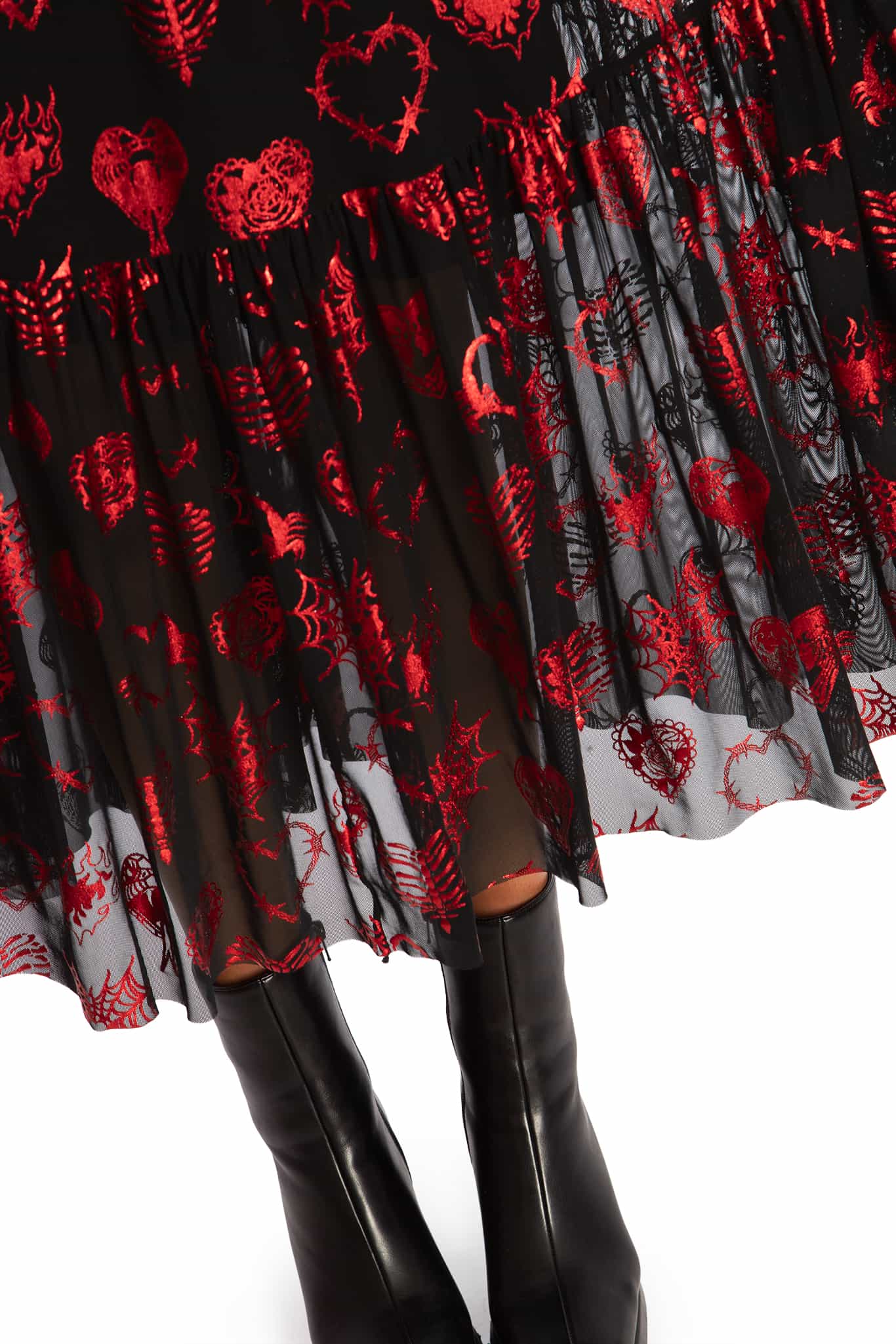 Broken Hearts Sheer Midaxi Dress - Image 4