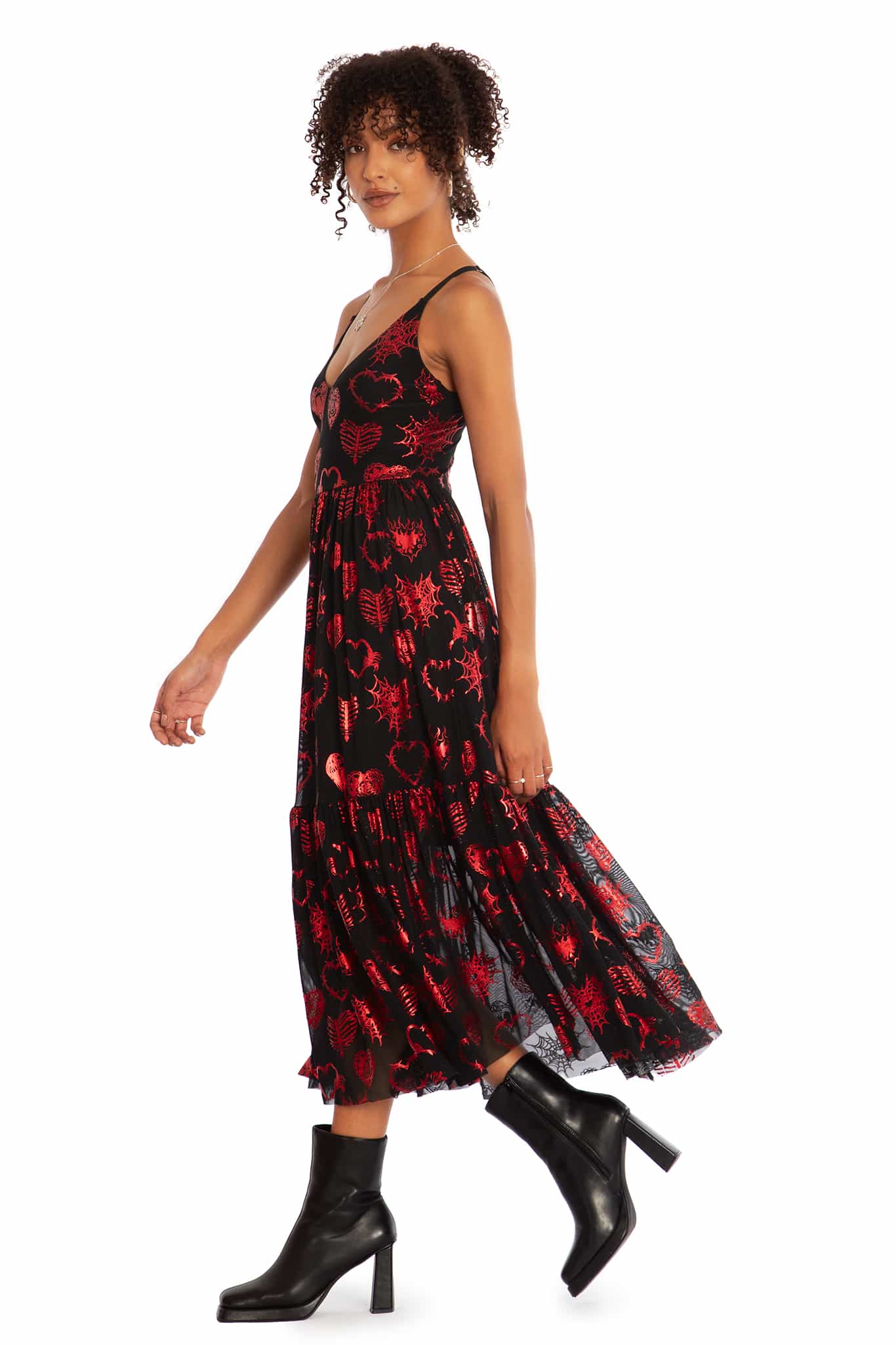 Broken Hearts Sheer Midaxi Dress - Image 6