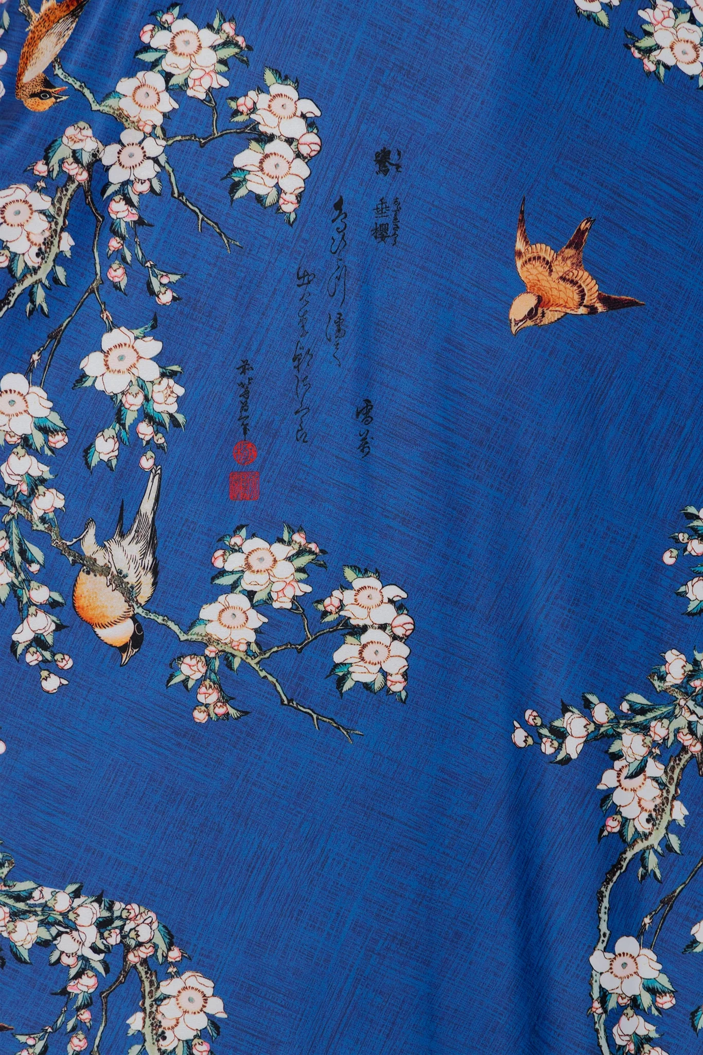 Bullfinch And Weeping Cherry Blossoms Maxi Skirt - Image 6