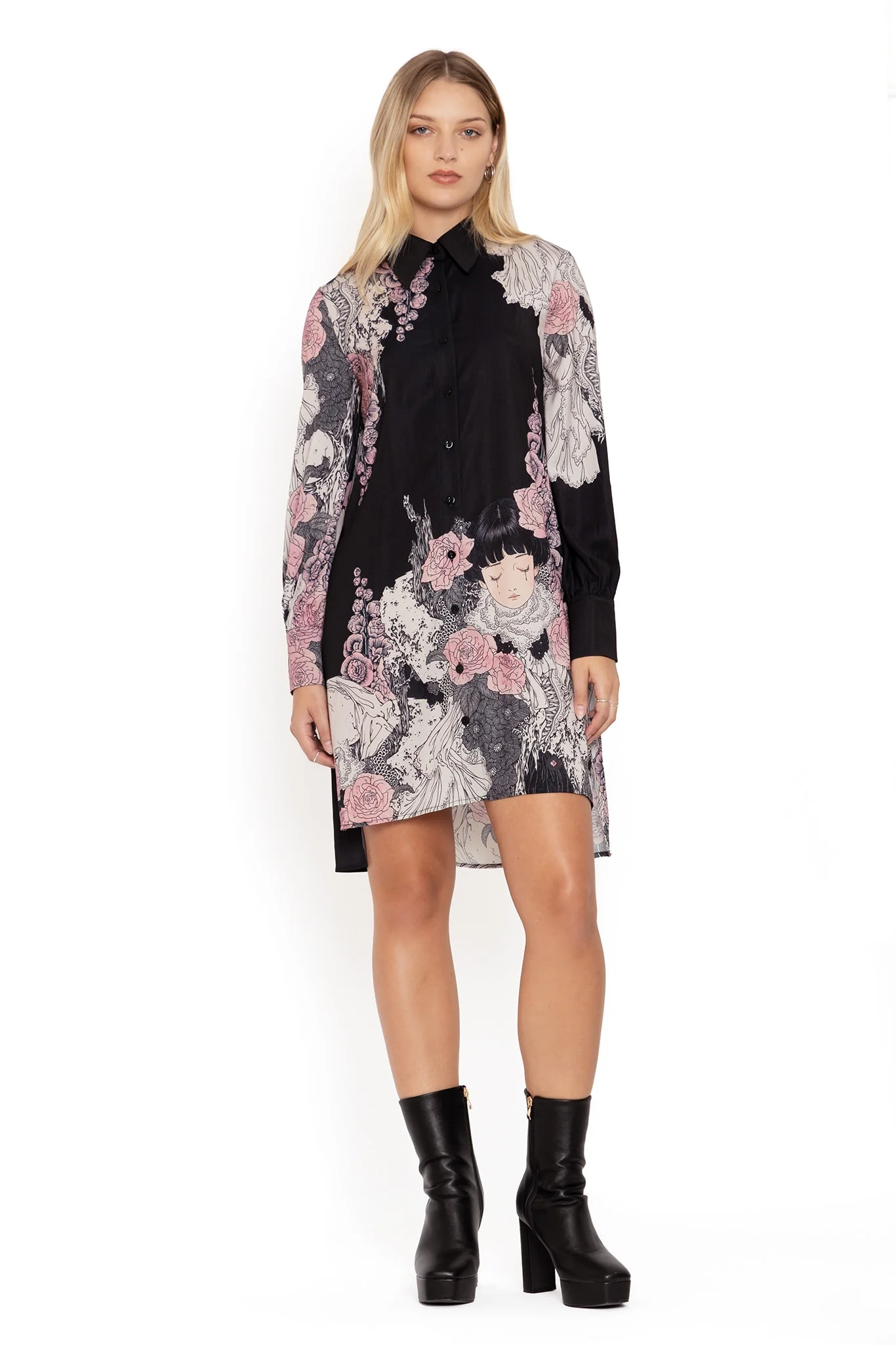 Burial Games Long Sleeve Work It Shirt Dress - Image 2