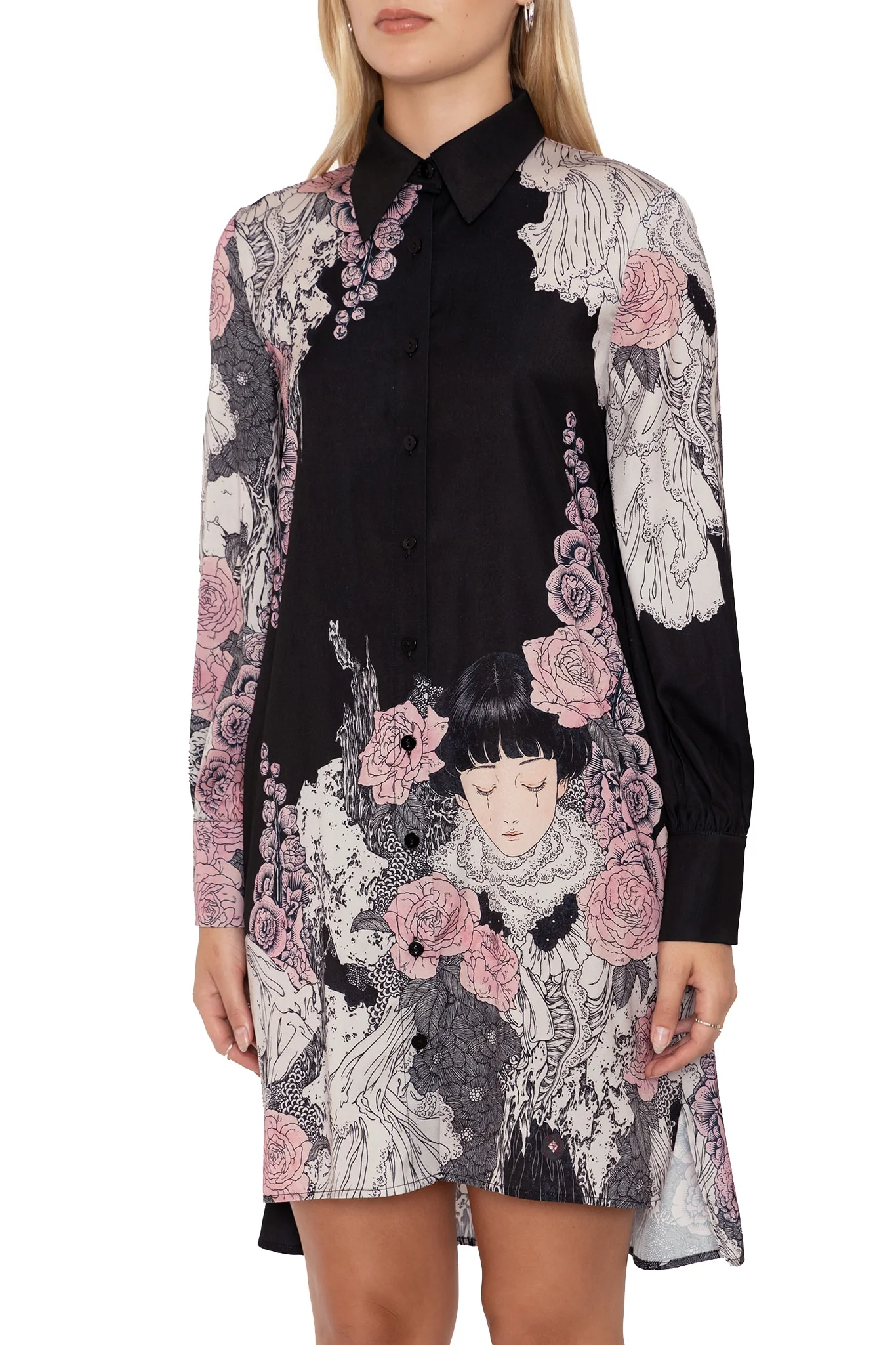 Burial Games Long Sleeve Work It Shirt Dress - Image 4