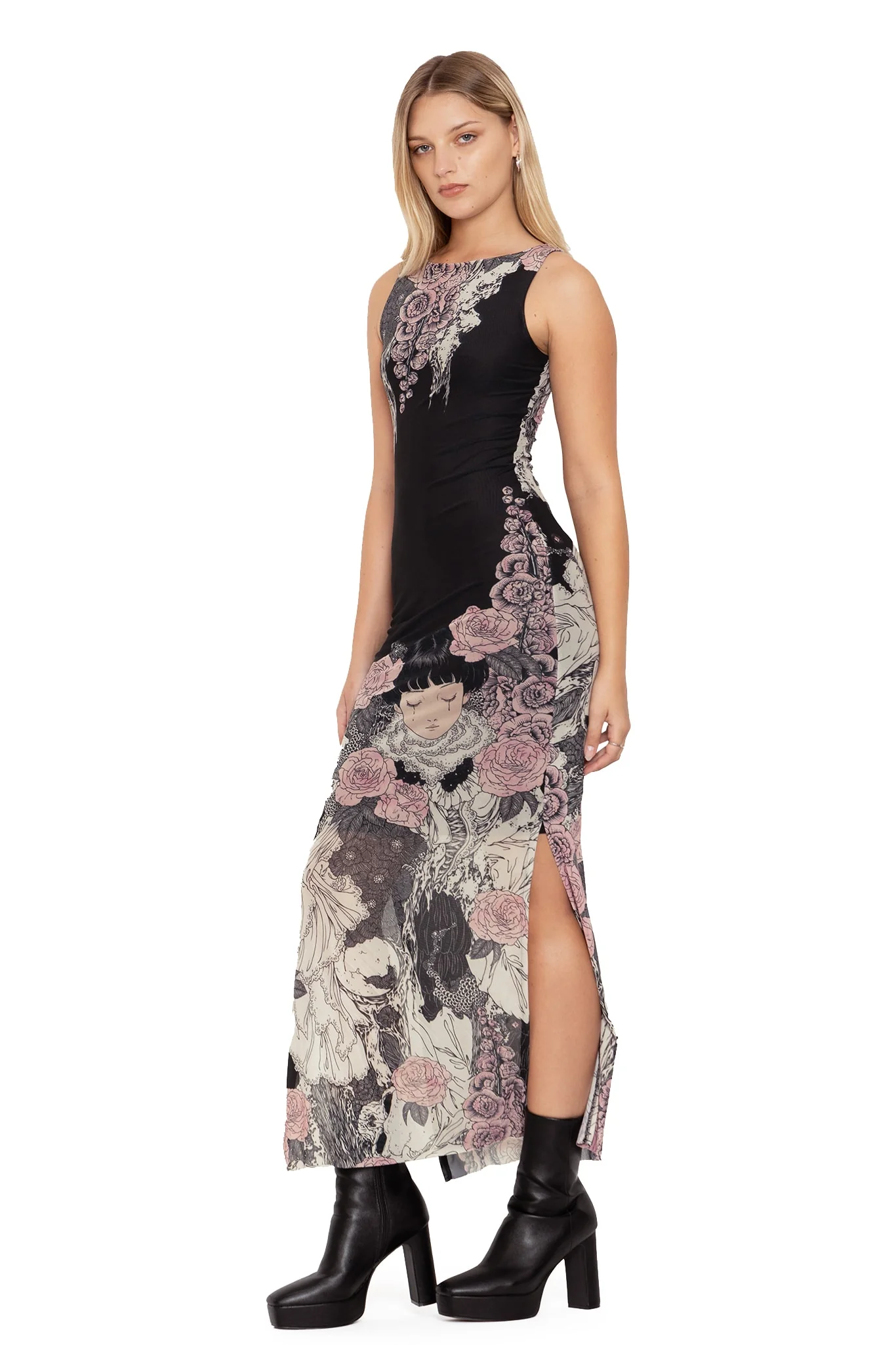 Burial Games Sheer Column Maxi Dress - Image 5