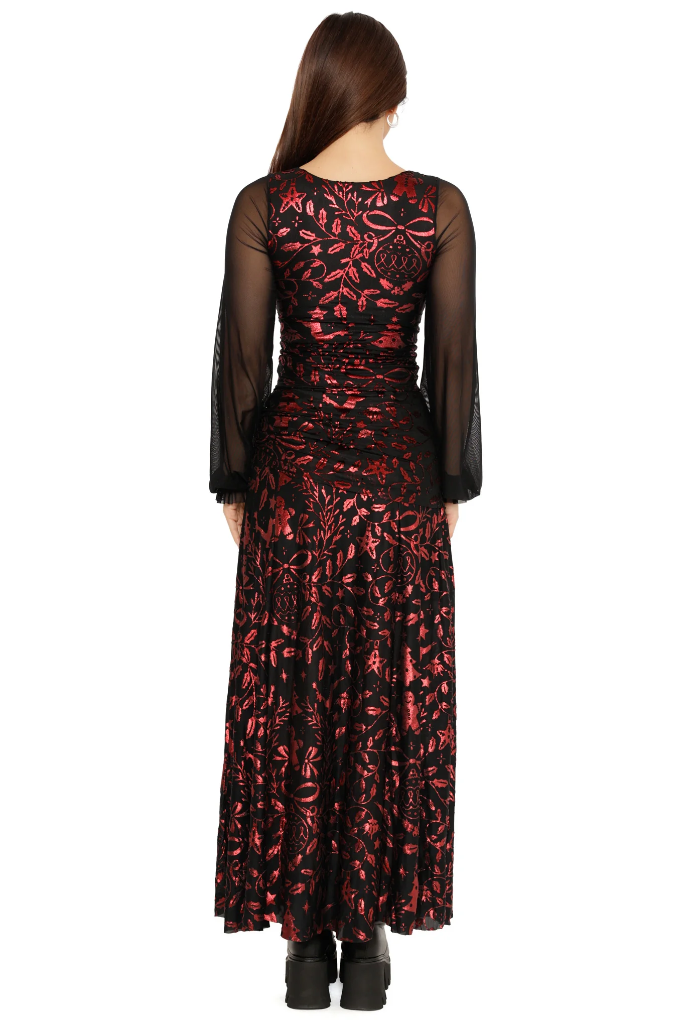 Burned Velvet Crimson Carol Long Sleeve Top - Image 5
