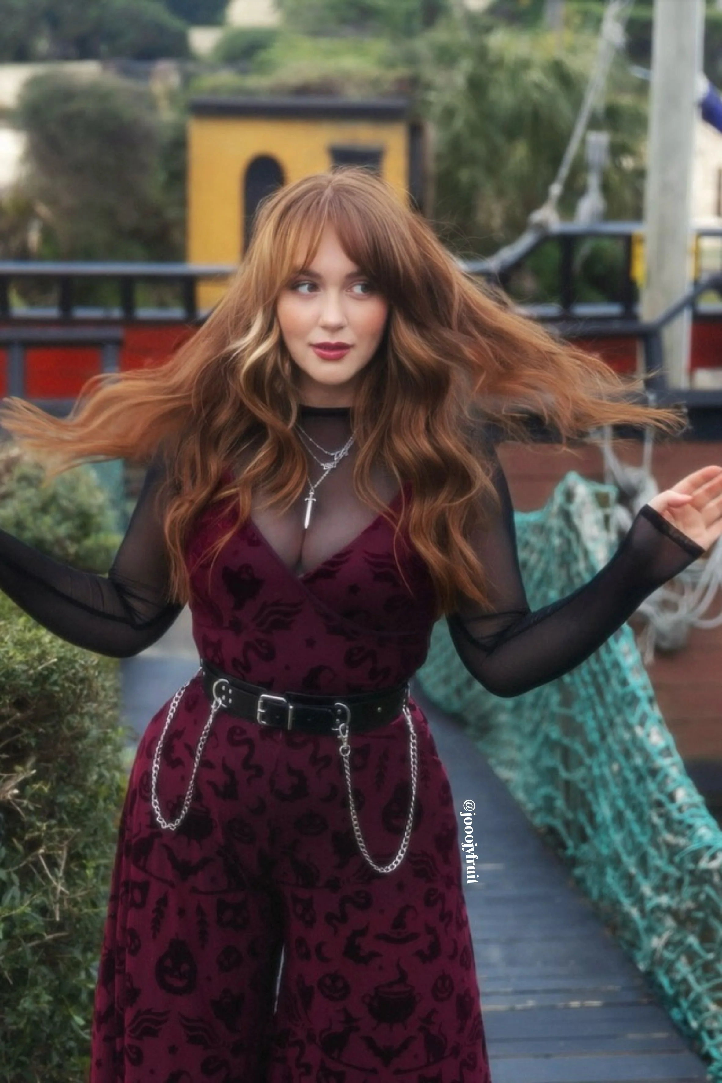 Burned Velvet Witch Palazzo Jumpsuit