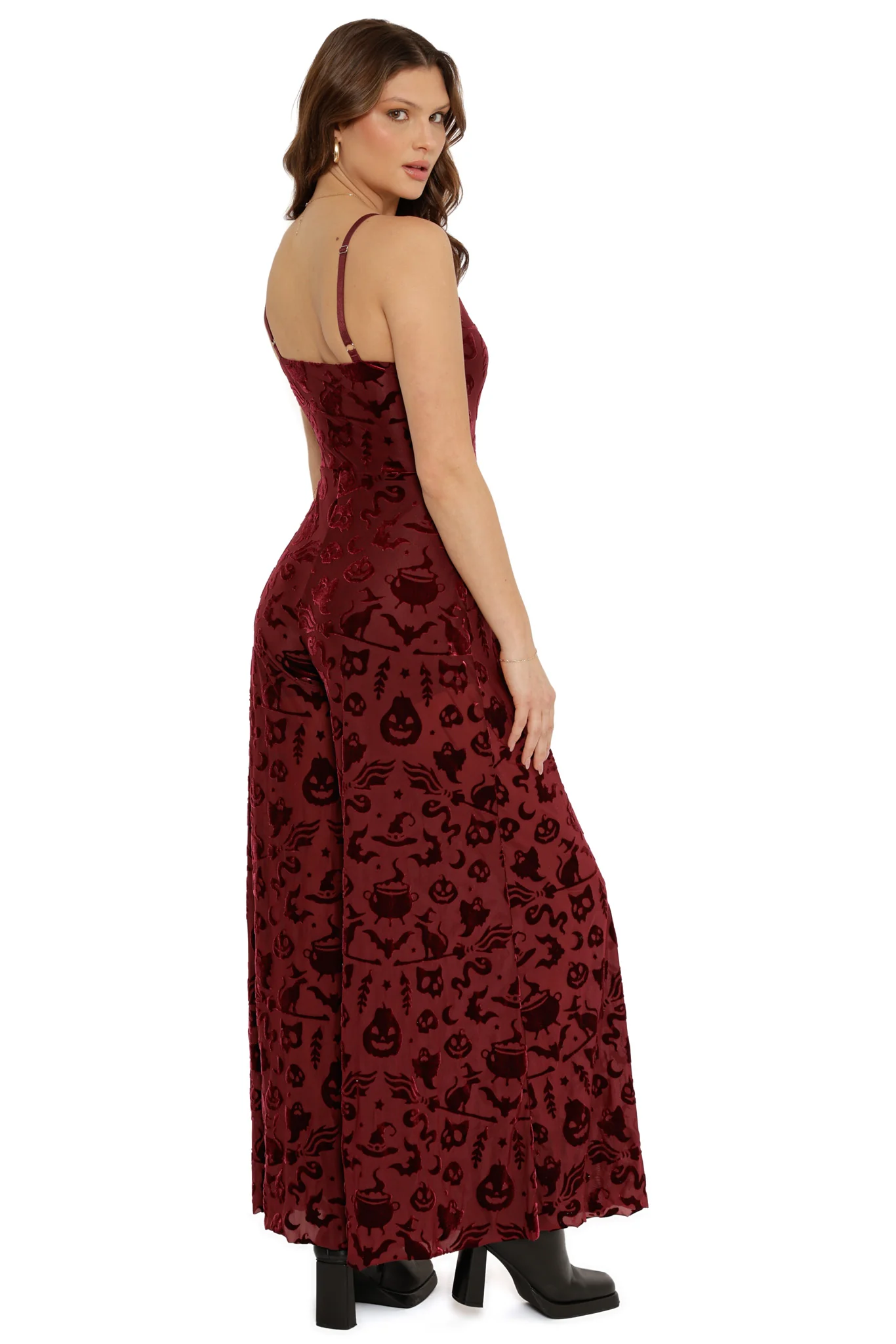 Burned Velvet Witch Palazzo Jumpsuit - Image 5