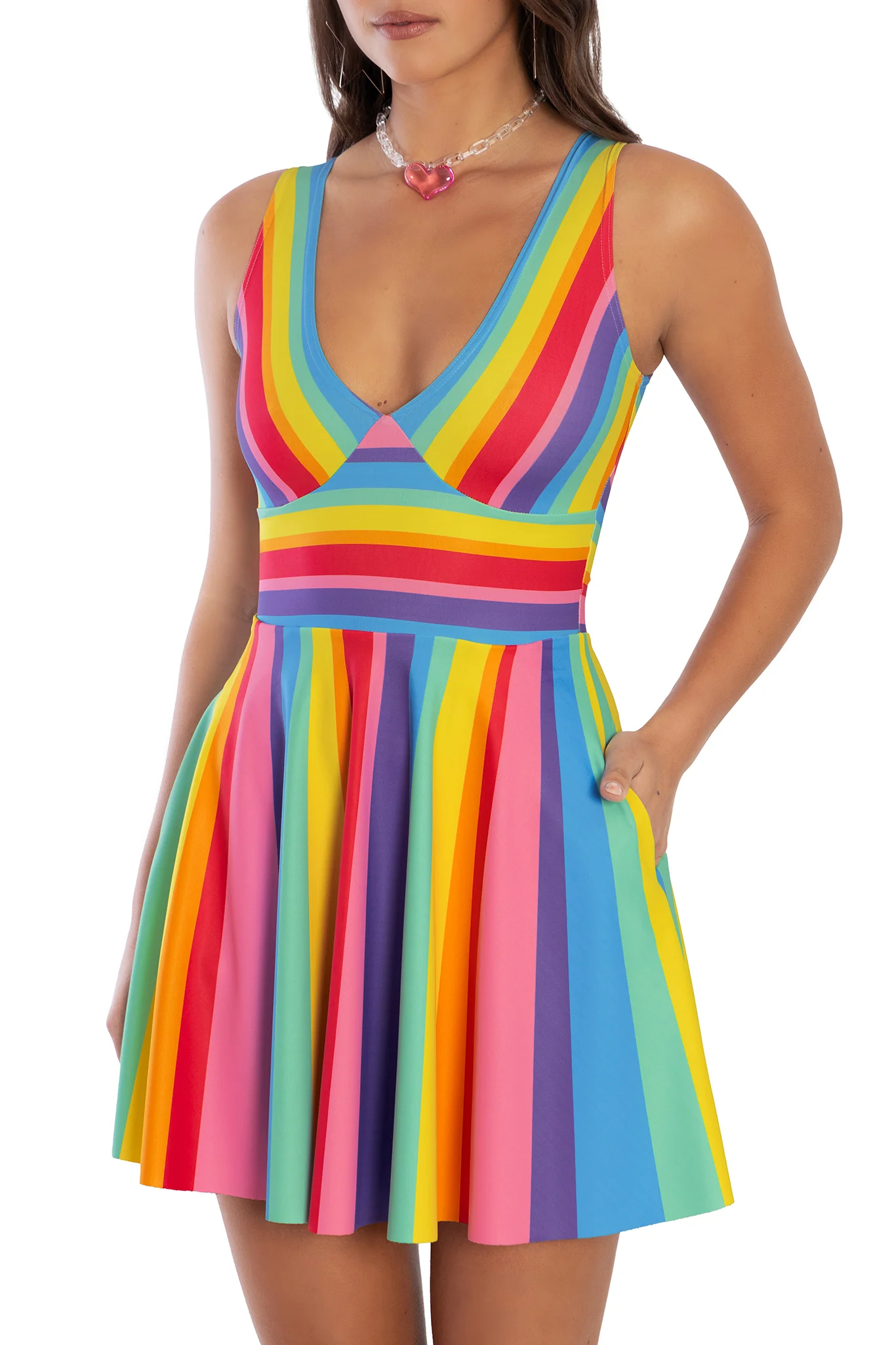 Candy Stripe Marilyn Dress - Image 3