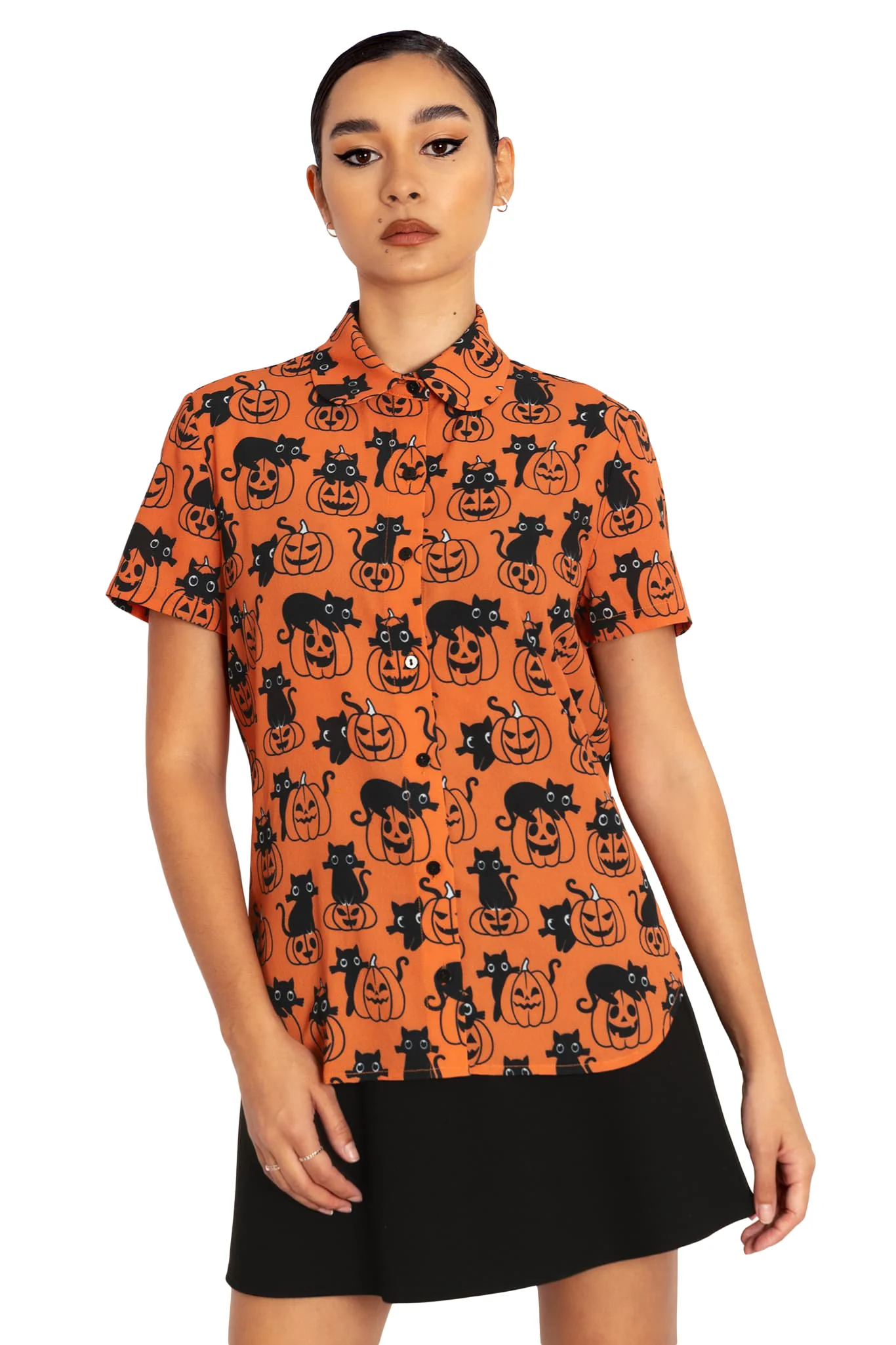Cat O Lantern Cute As A Button Shirt