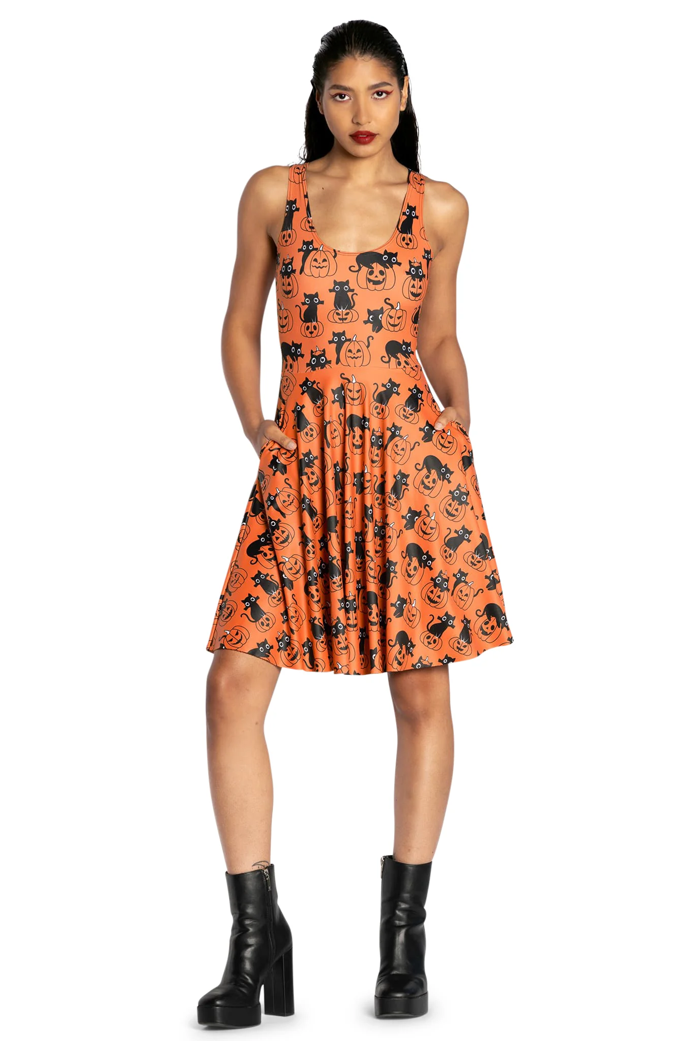 Cat O Lantern Scoop Longline Dress