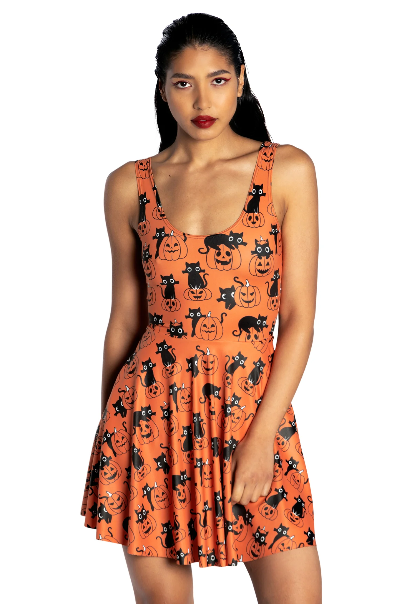 Cat O Lantern Scoop Skater Dress - Image 6