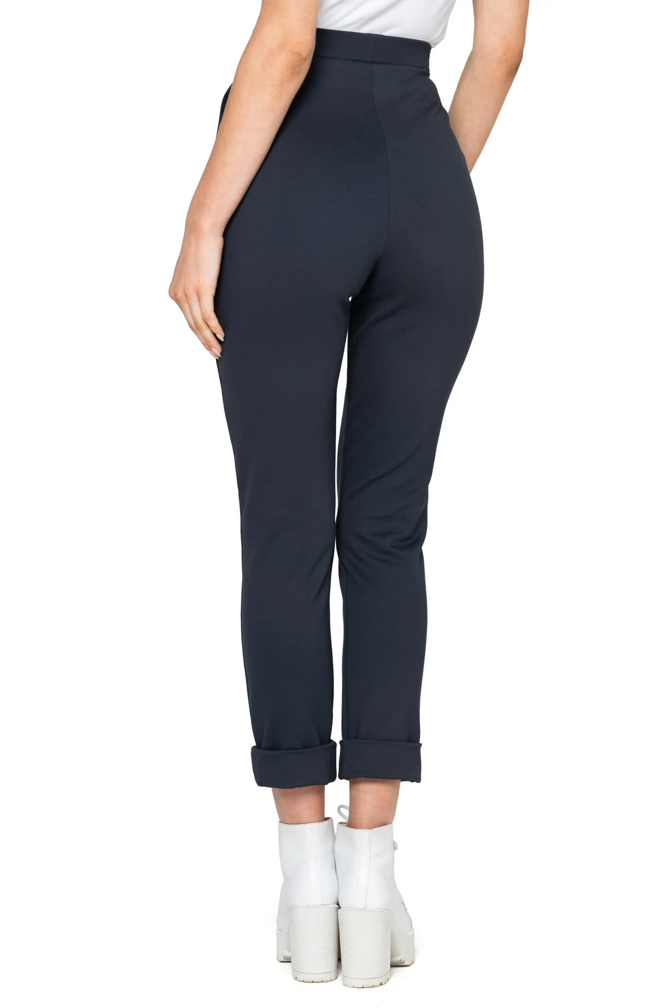 Charcoal Push It Ponte High Waisted Cuffed Pants - Image 2
