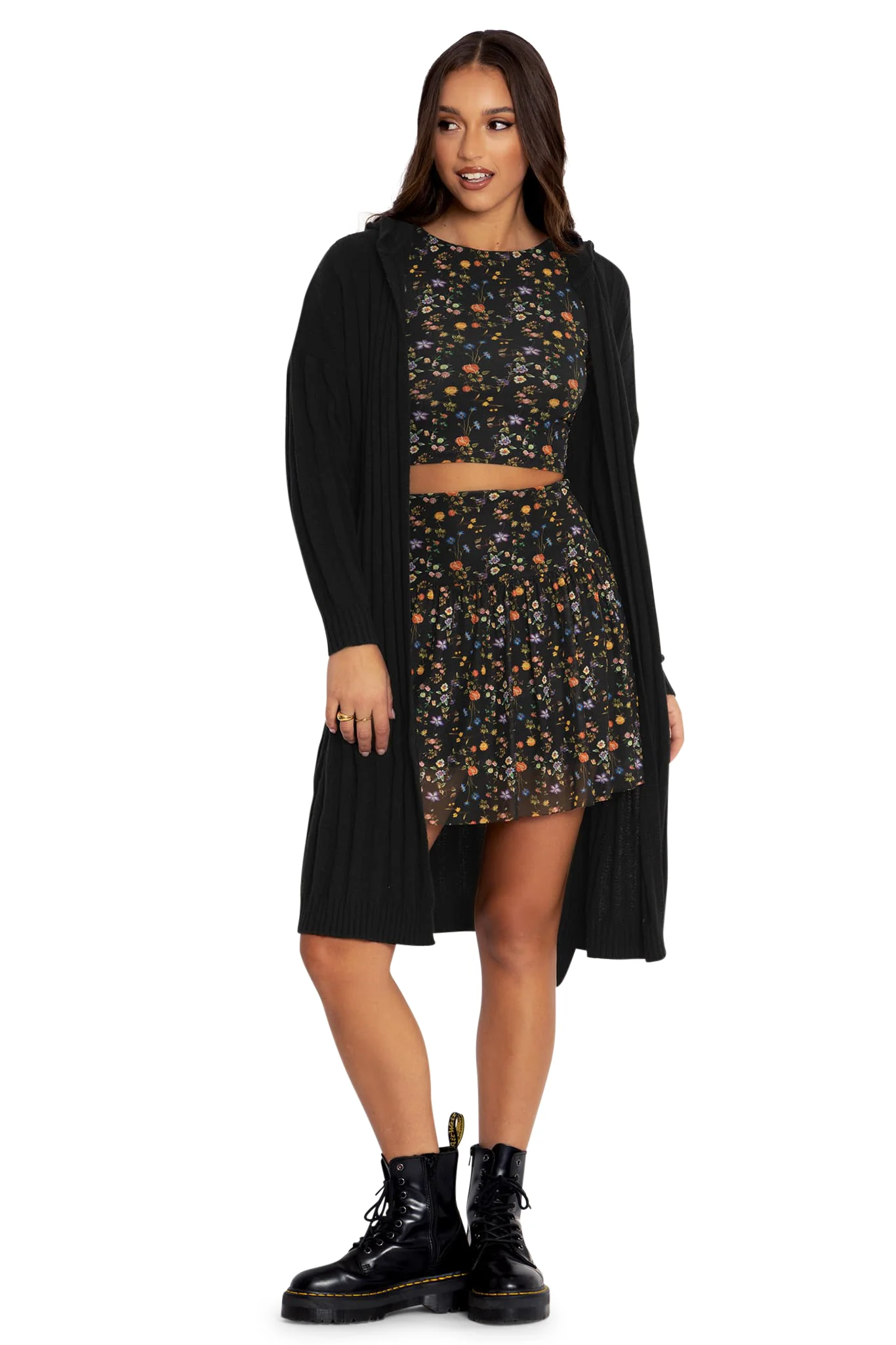 Chunky Hooded Rib Cardigan