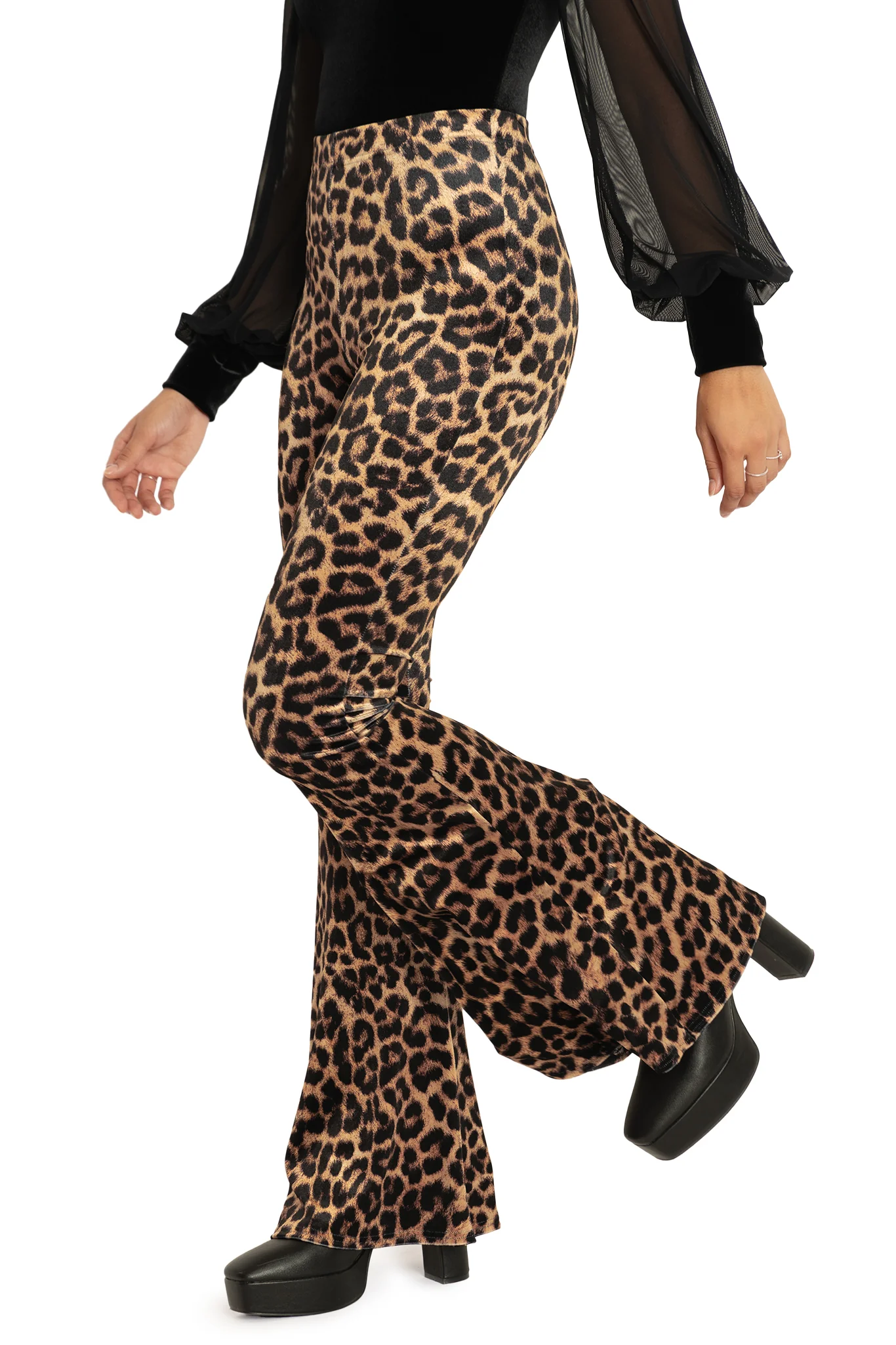 Claws Out Velvet High Waisted Flare Pants - Image 3