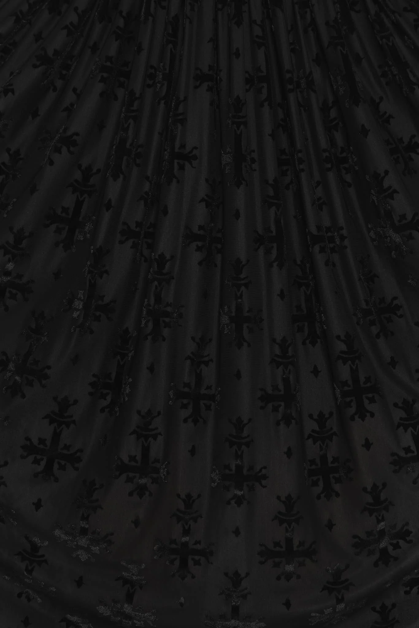 Burned Velvet Coffin Lining V Neck Gathered Maxi Dress - Image 4