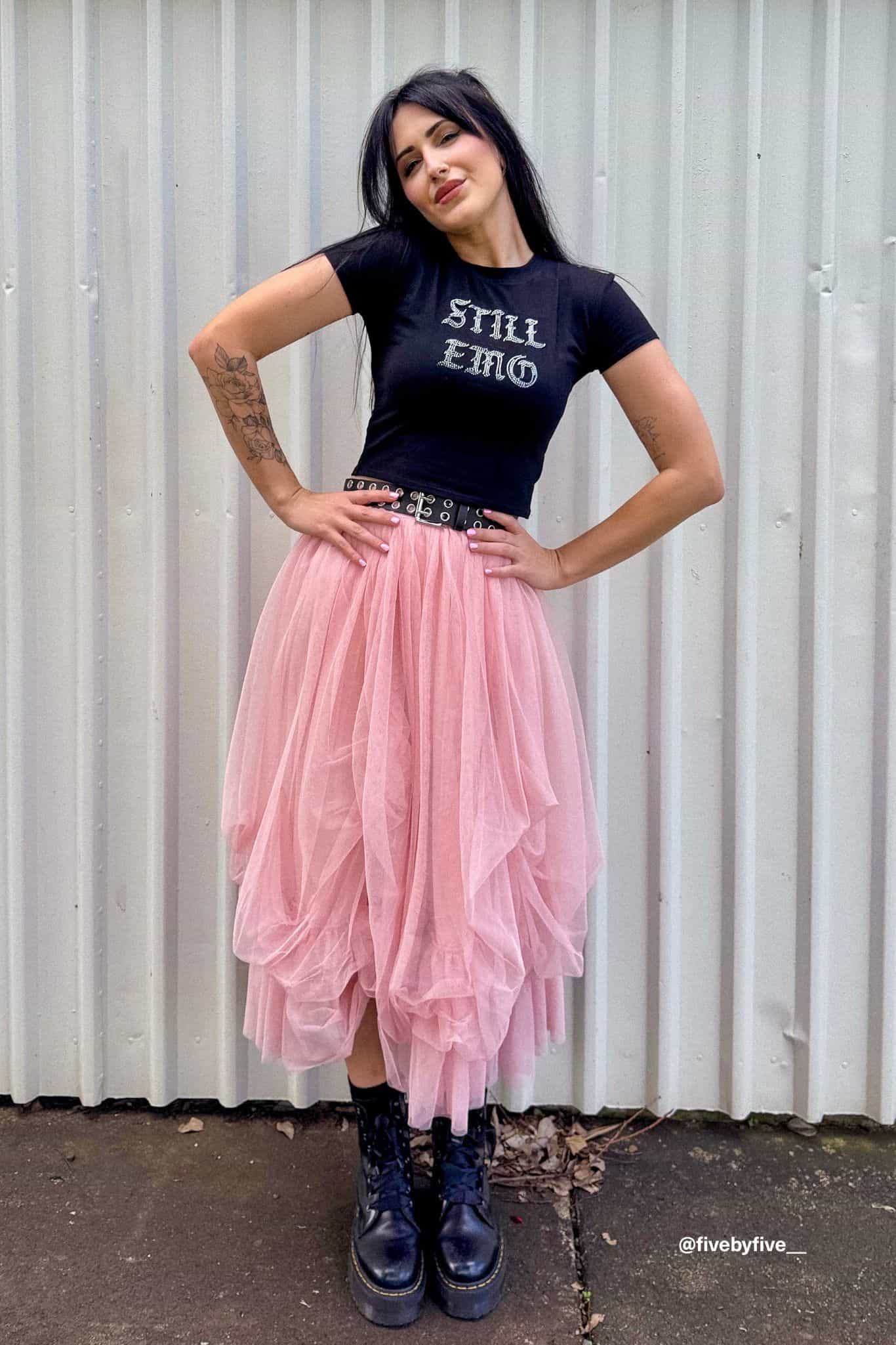 Cotton Candy Tulle Midi Skirt