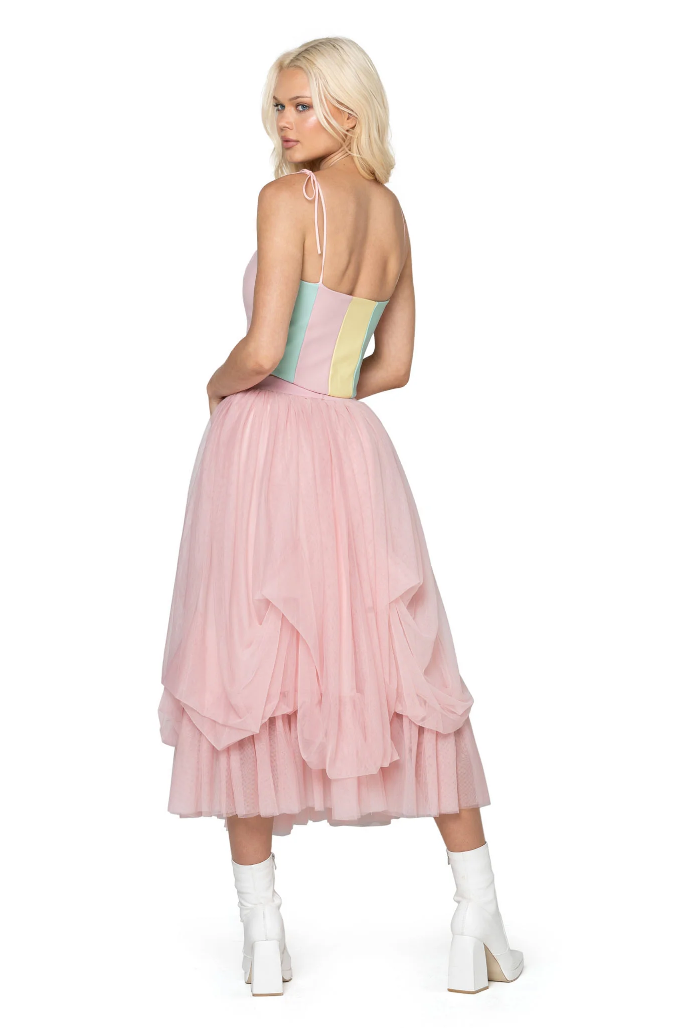 Cotton Candy Tulle Midi Skirt - Image 3