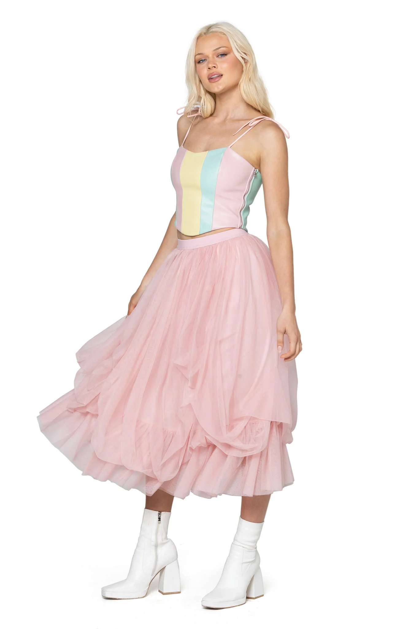 Cotton Candy Tulle Midi Skirt - Image 4
