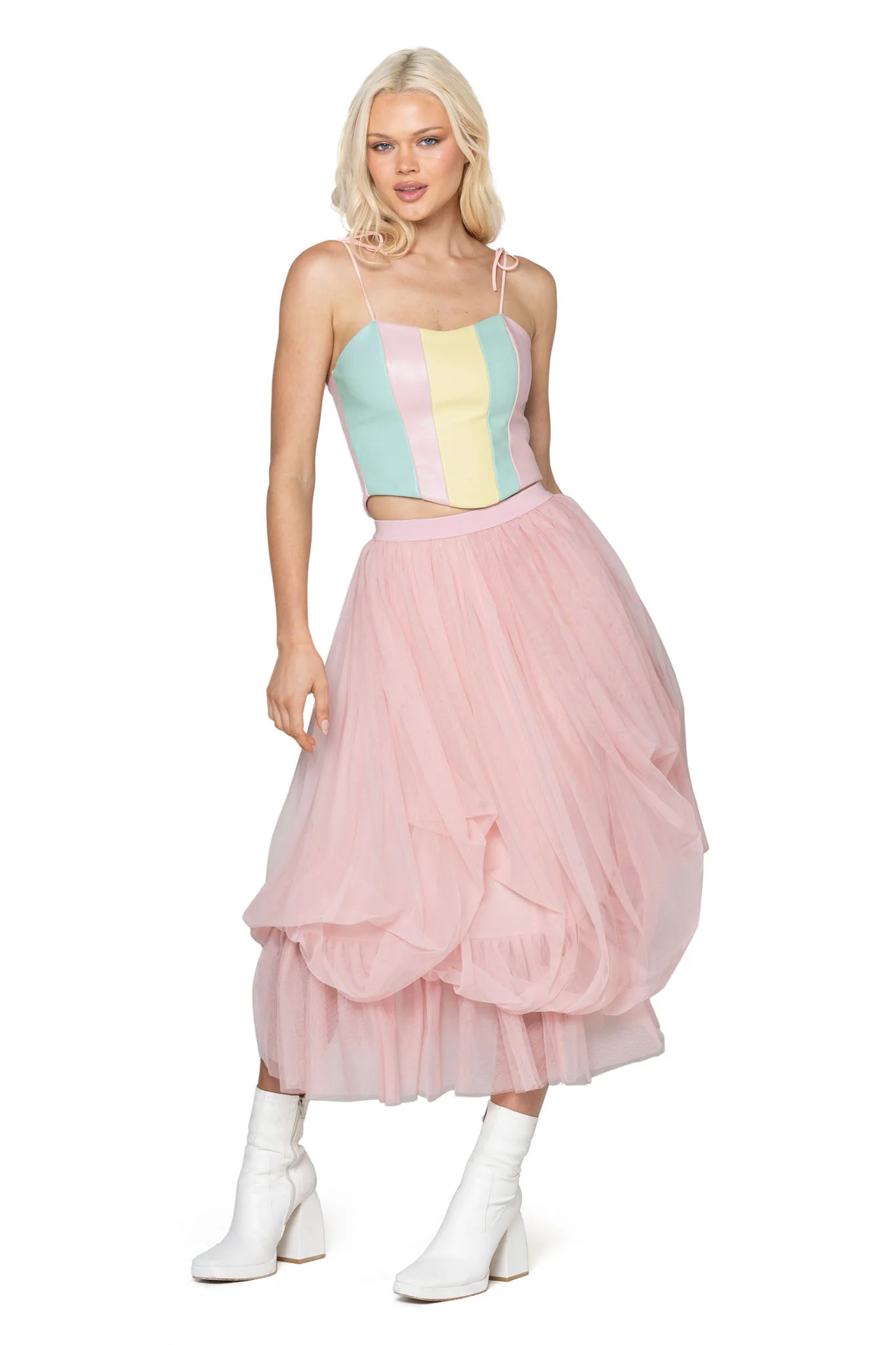 Cotton Candy Tulle Midi Skirt - Image 6