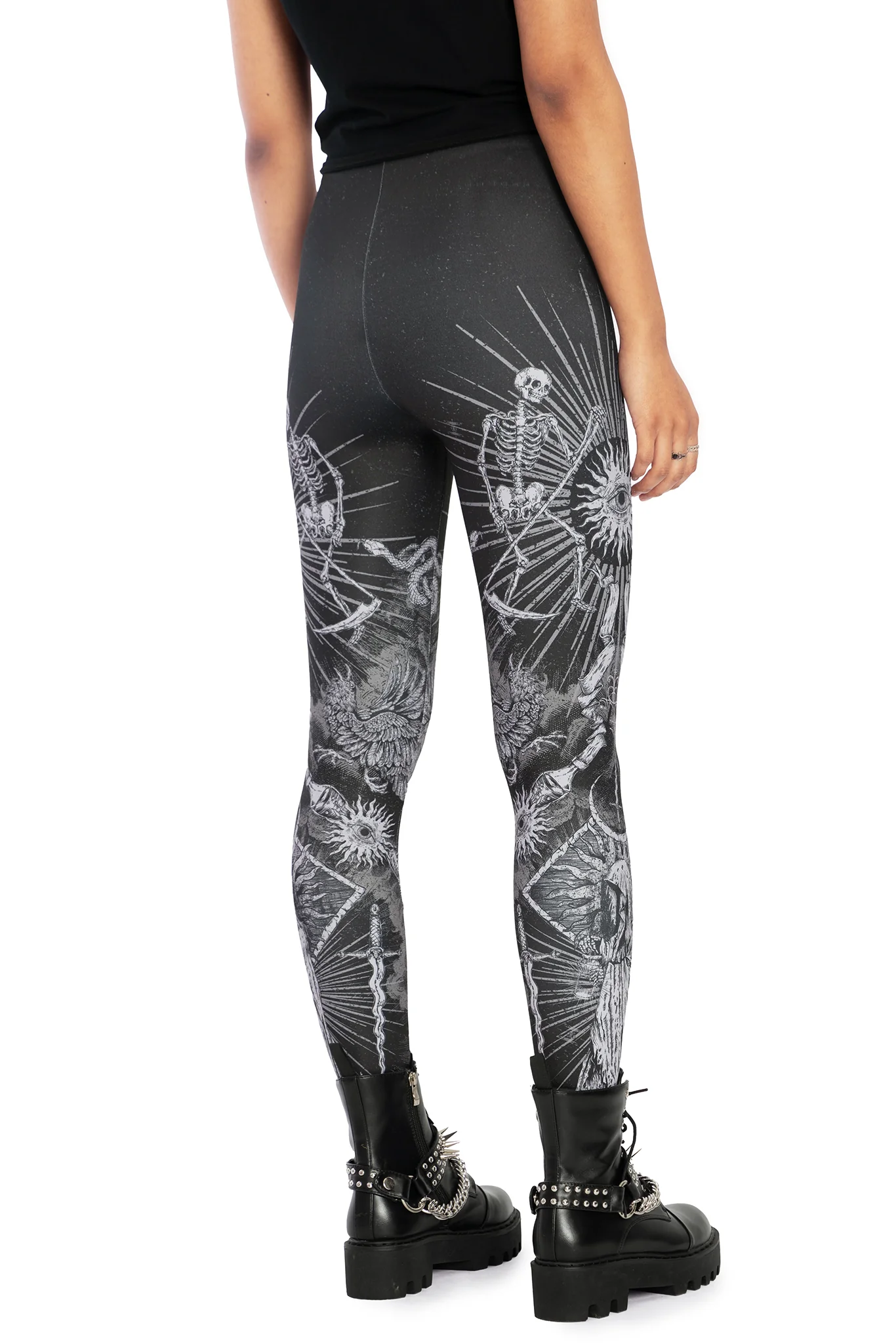 Dark Rites High Waisted Matte Finish Leggings - Image 2
