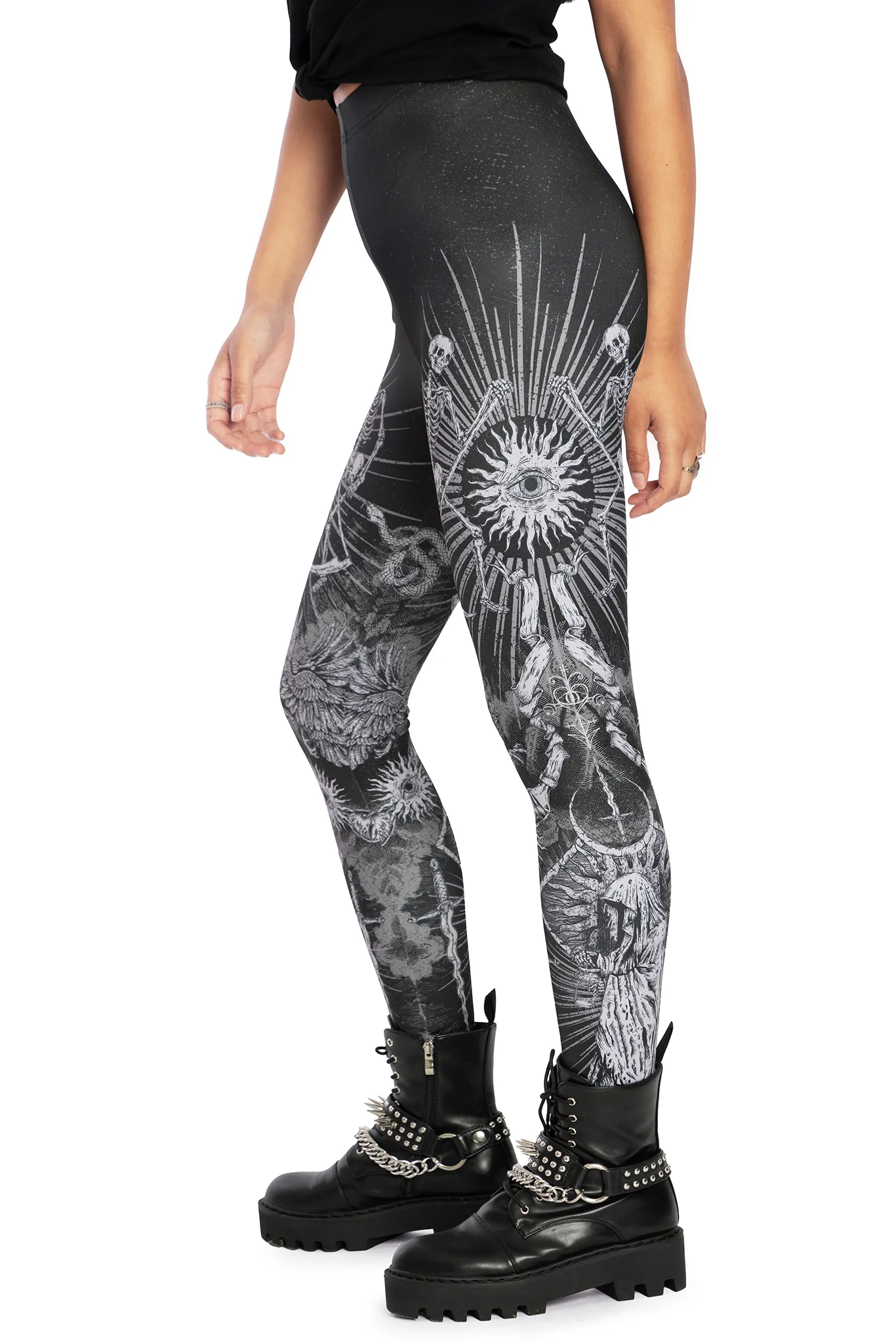 Dark Rites High Waisted Matte Finish Leggings - Image 4