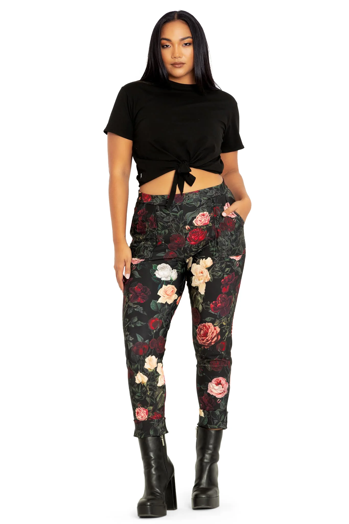 Dark Roses Cuffed Pants - Image 5