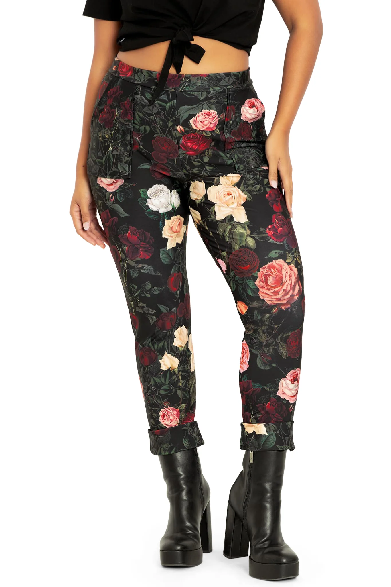 Dark Roses Cuffed Pants - Image 6